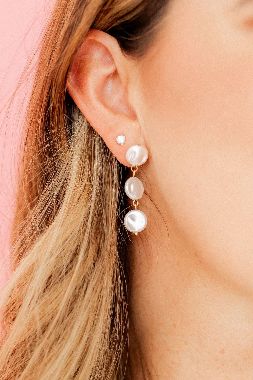 Libby - 3 Pearl - Earrings