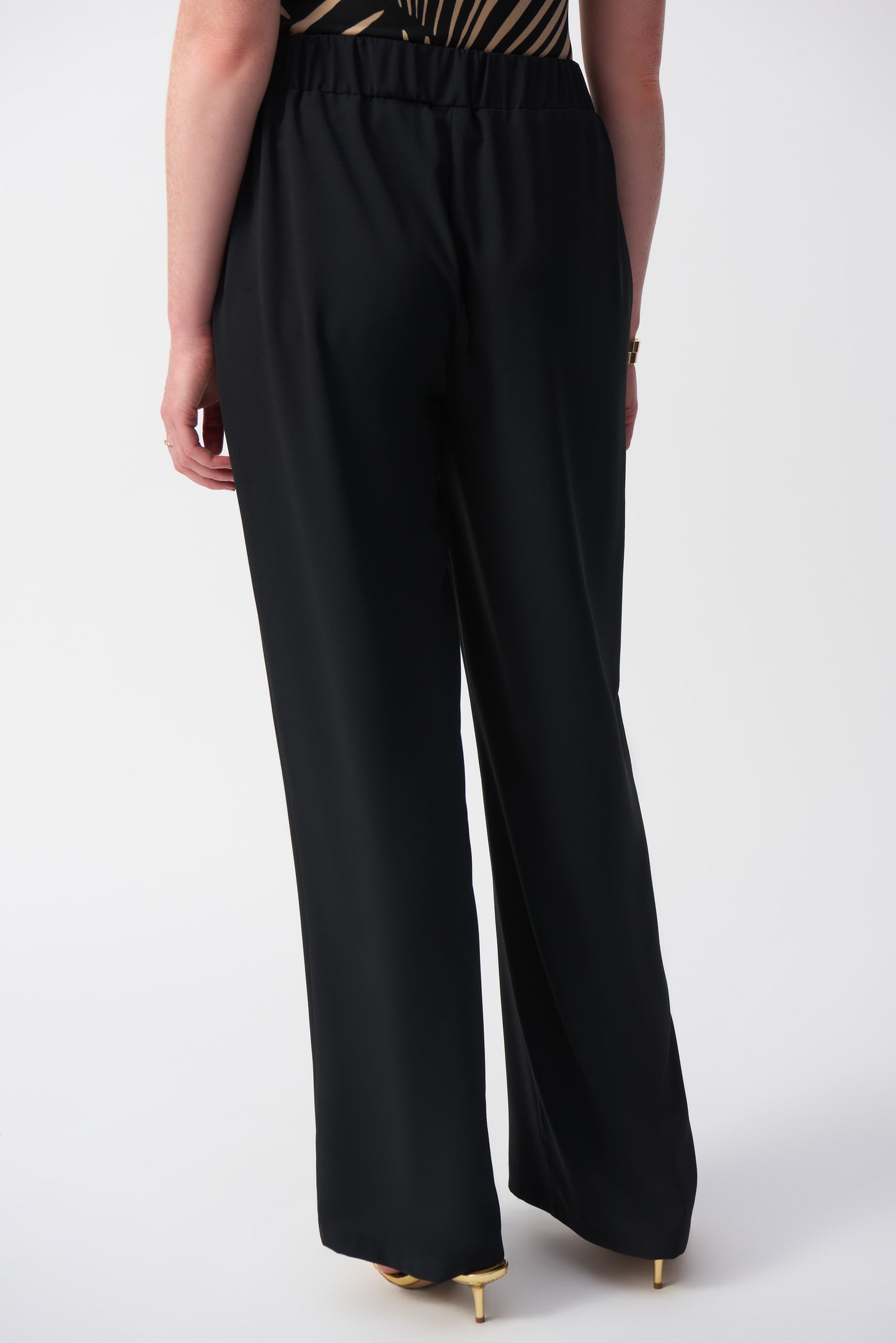 251185 Textured Woven Wide-Leg Pants