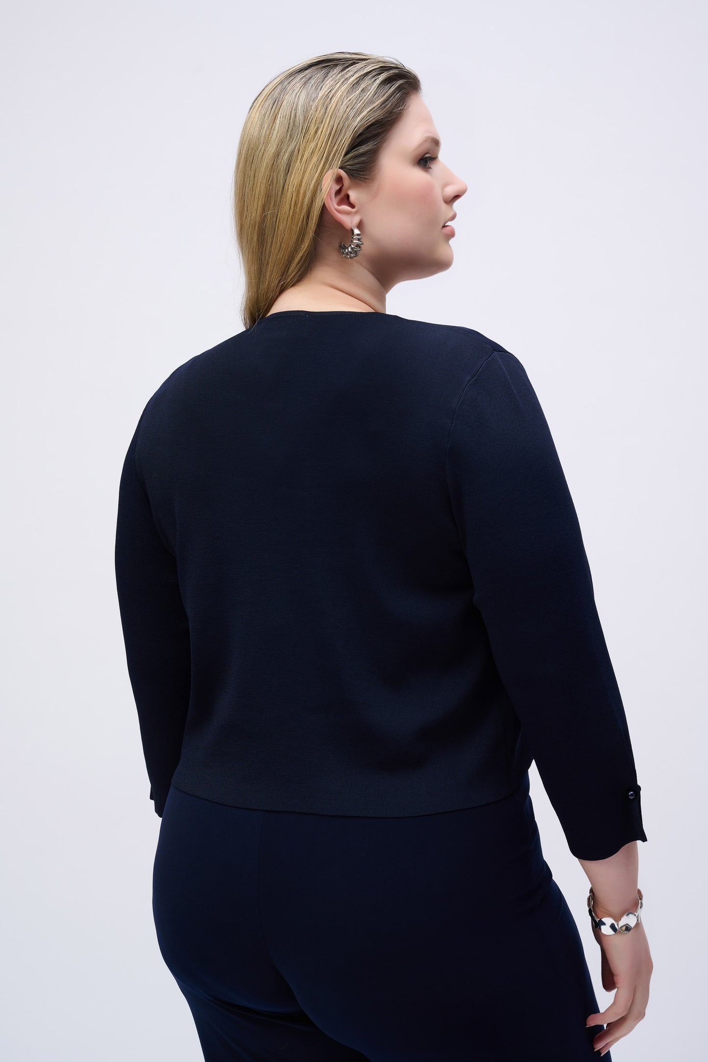251900 Sweater Knit Cover-Up with Pearl Ornament