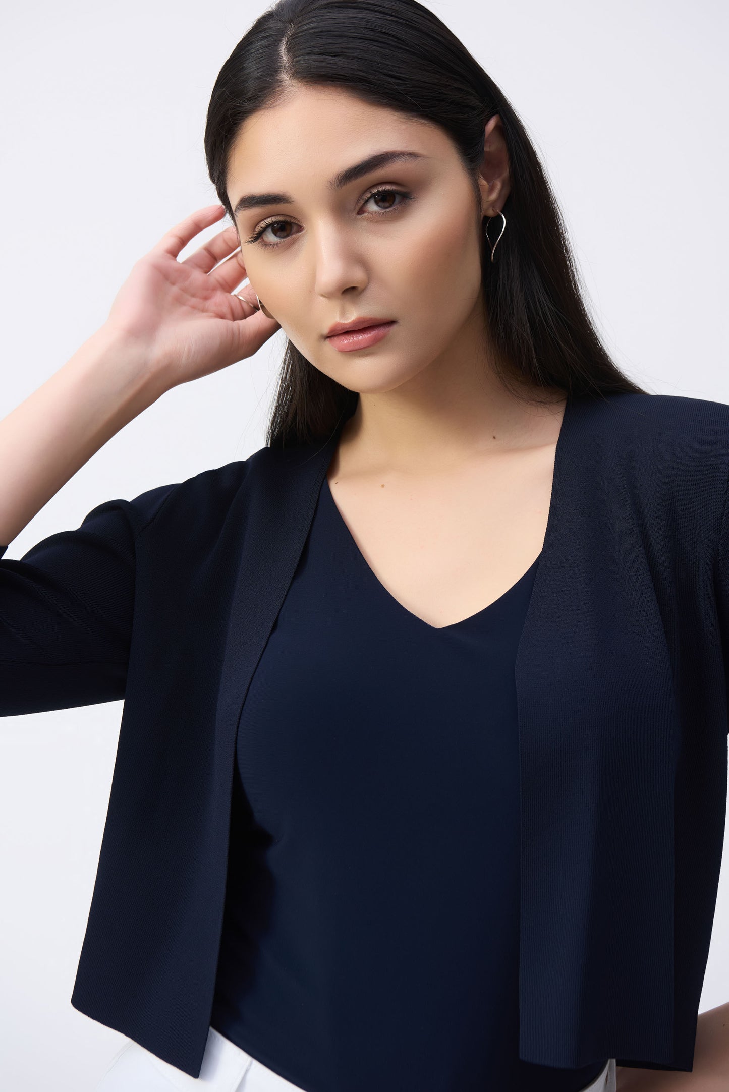 251900 Sweater Knit Cover-Up with Pearl Ornament