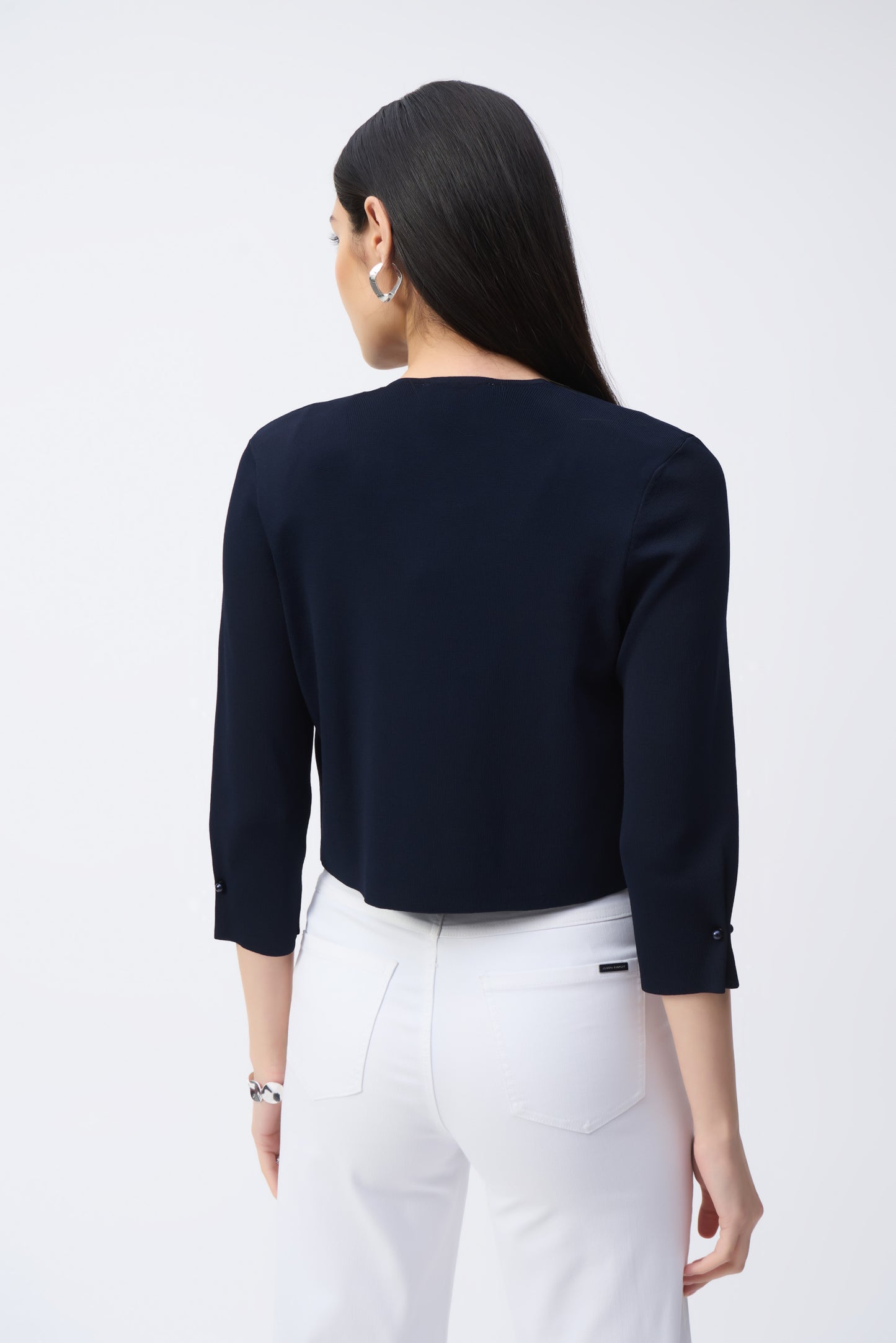 251900 Sweater Knit Cover-Up with Pearl Ornament