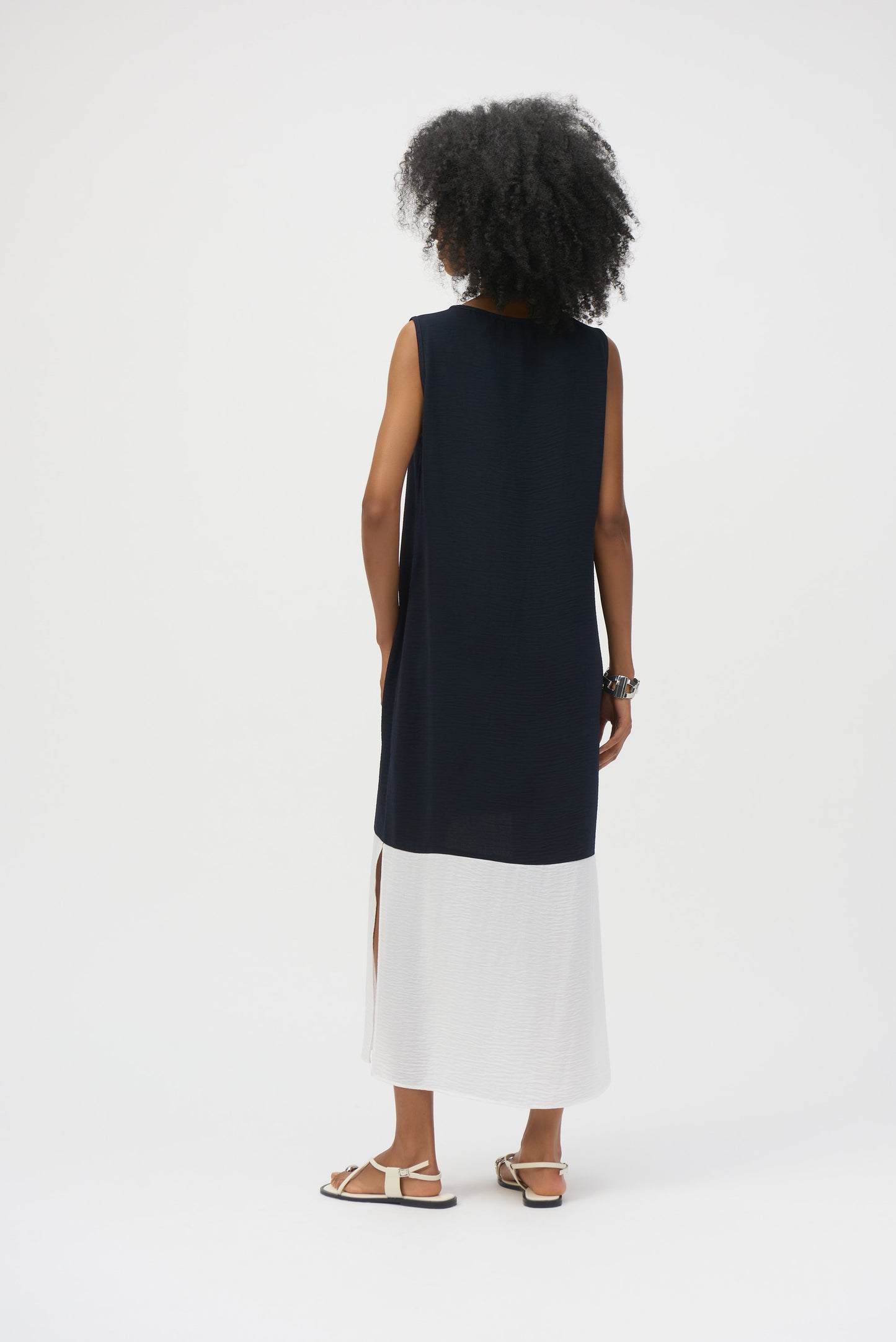 Gauze Color Block Straight Dress