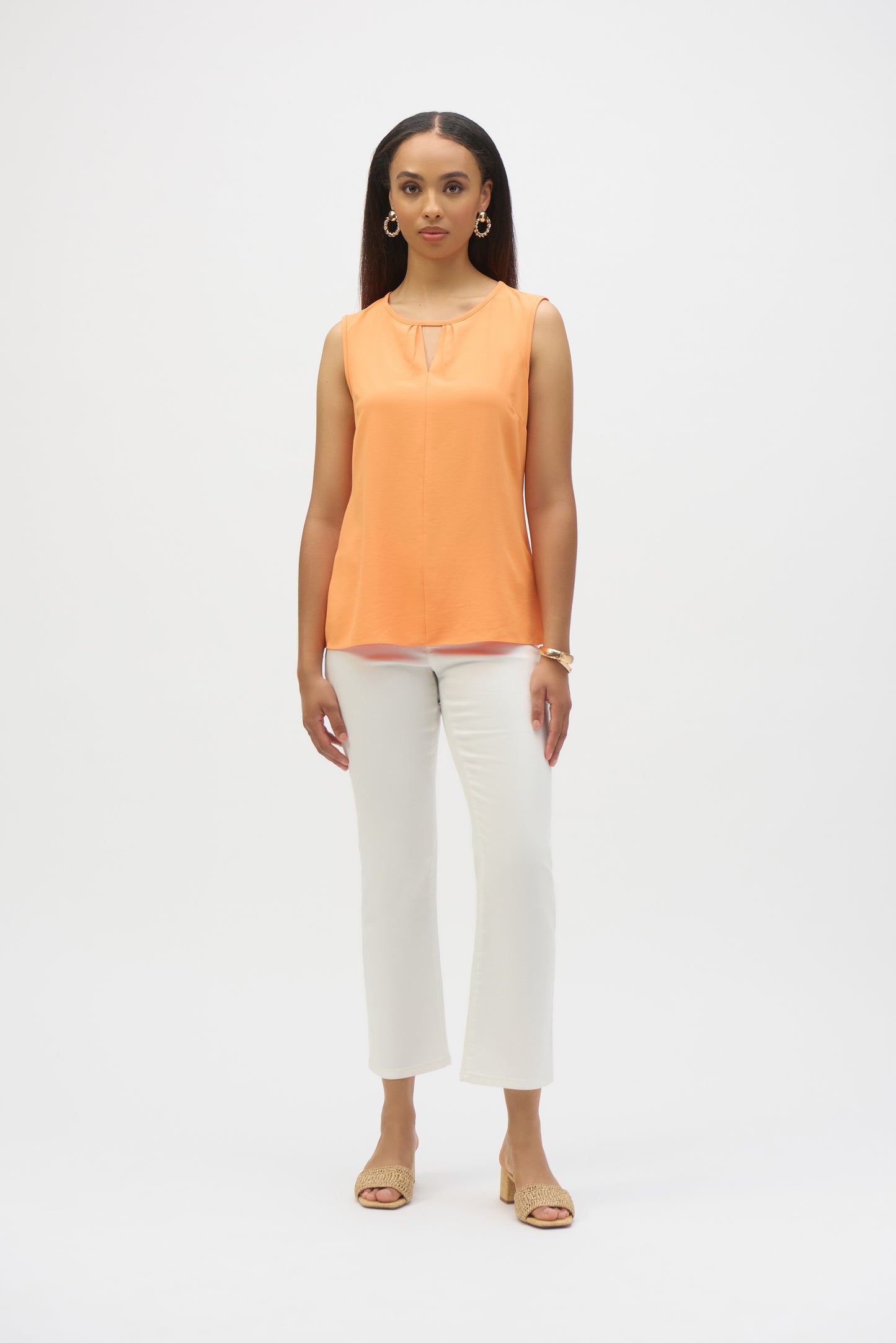 252128 Eggshell Sleeveless Straight Top