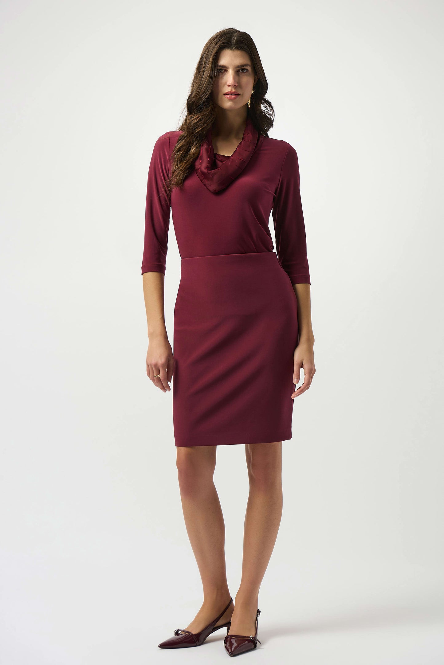 Silky Knit & Satin Burnout Fitted Top