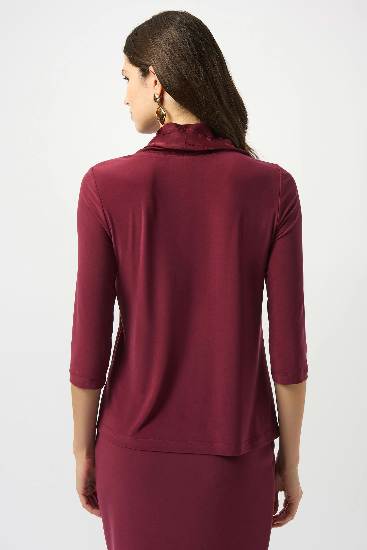Silky Knit & Satin Burnout Fitted Top