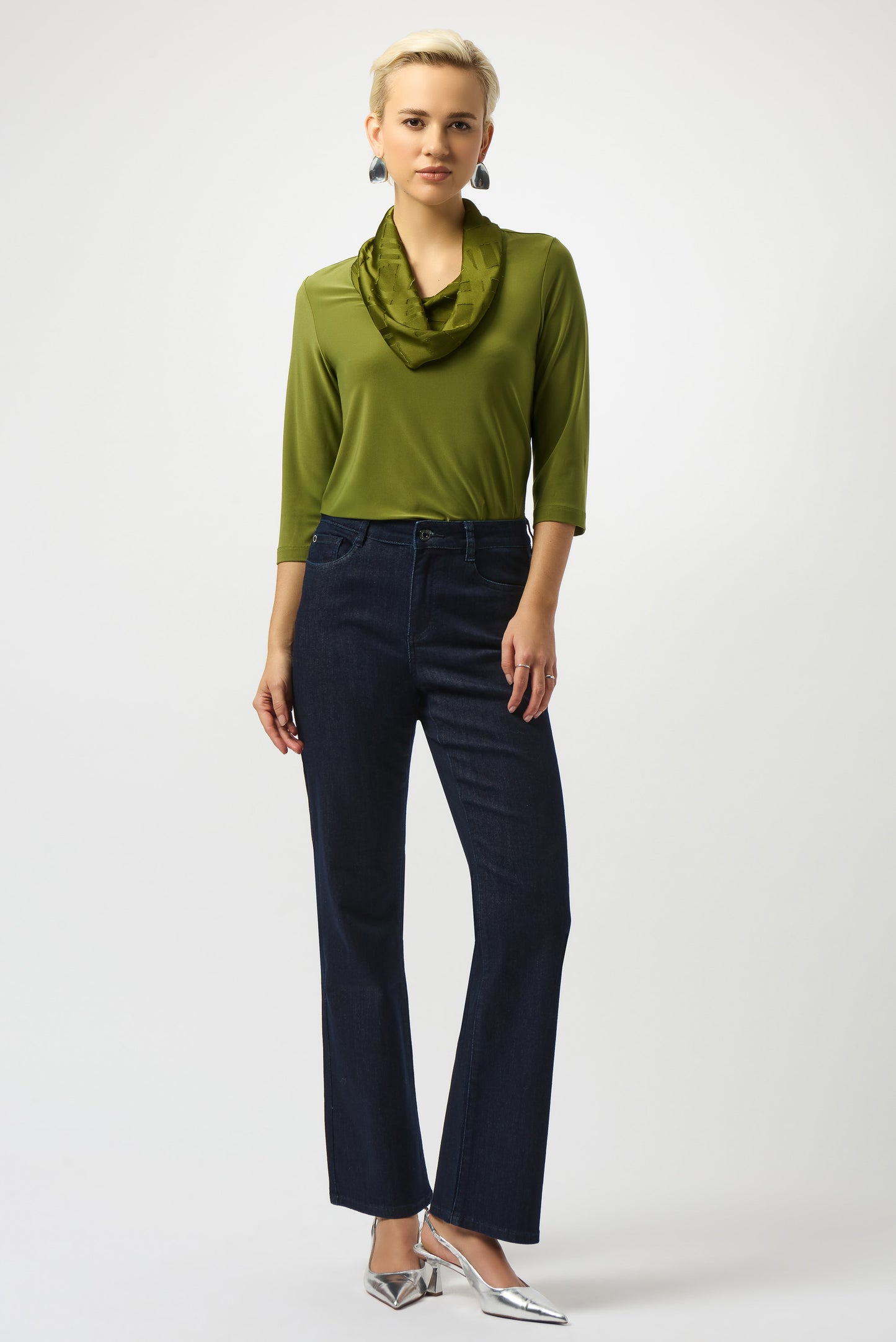 Silky Knit & Satin Burnout Fitted Top