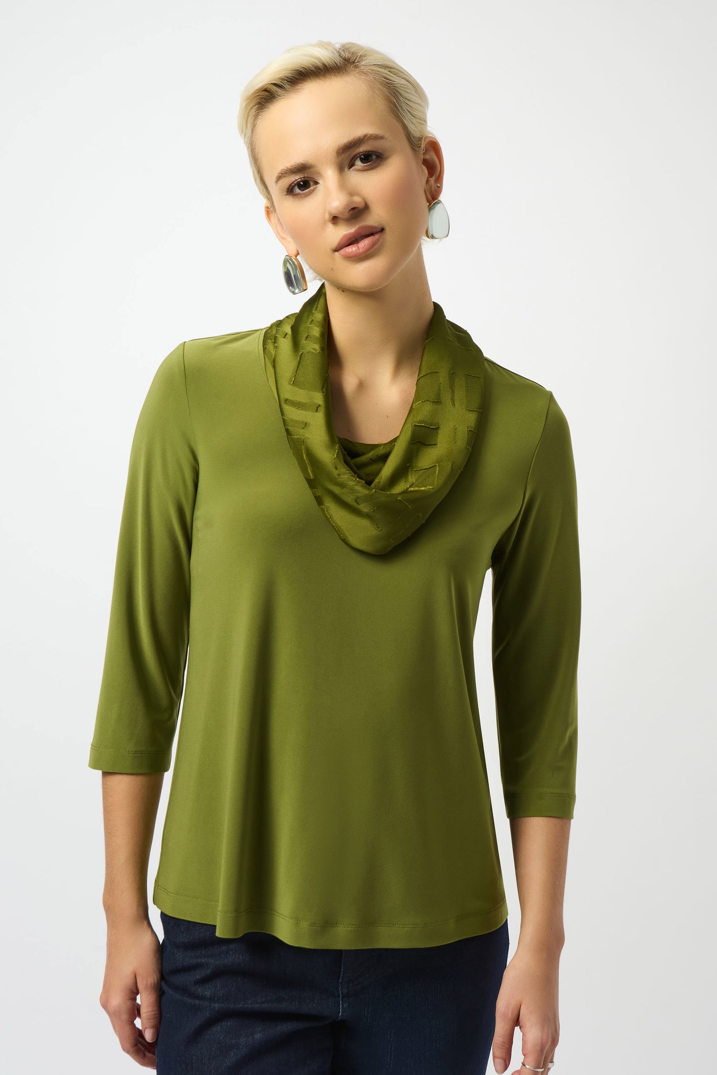 Silky Knit & Satin Burnout Fitted Top