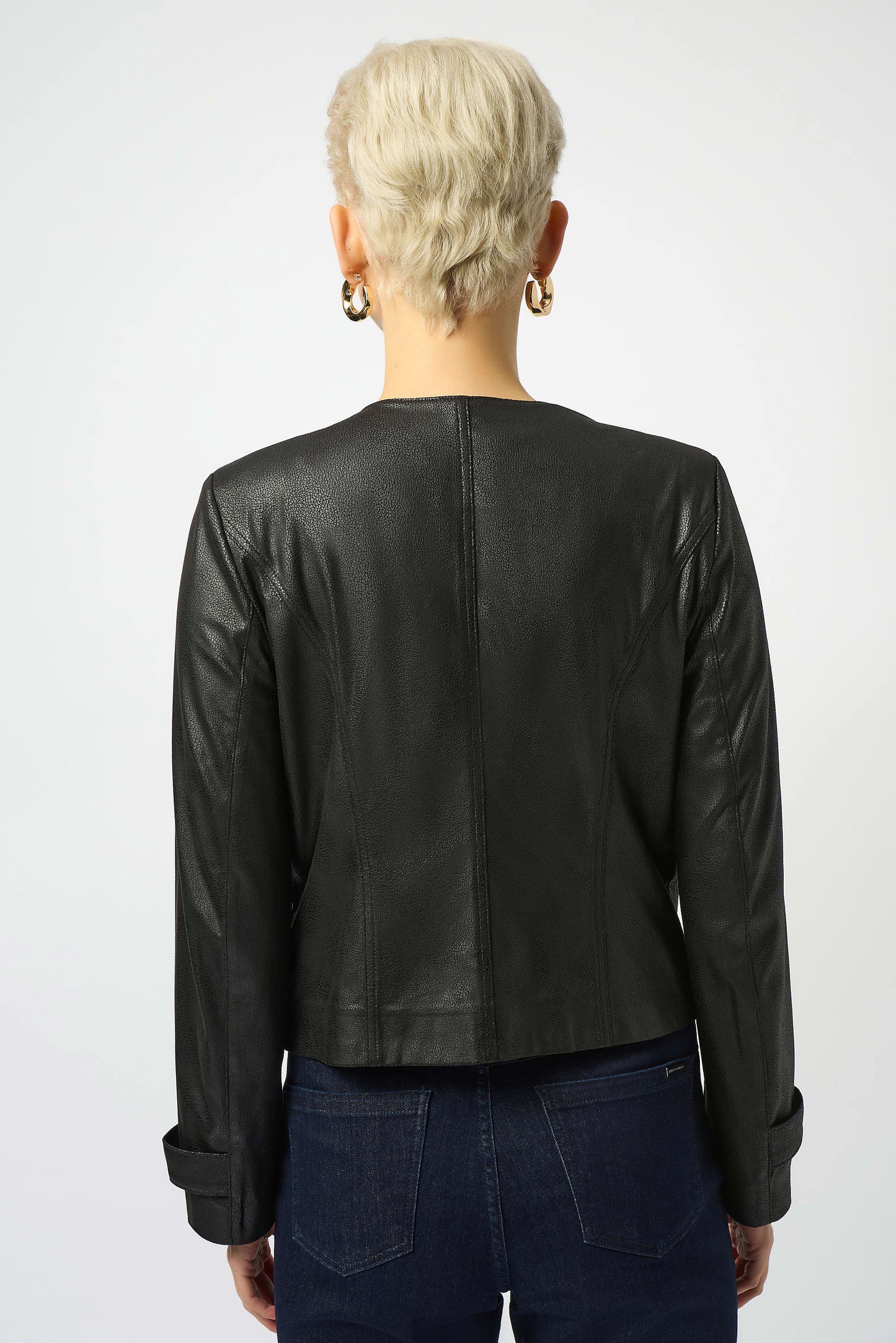 Foiled Faux Suede Fitted Jacket