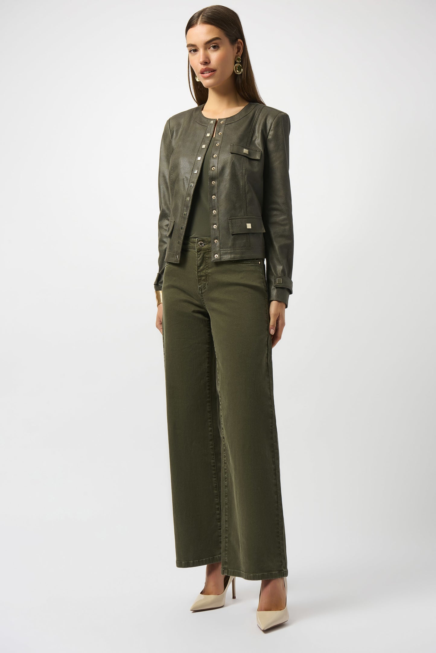 Classic Wide-Leg Stretch Denim Jeans