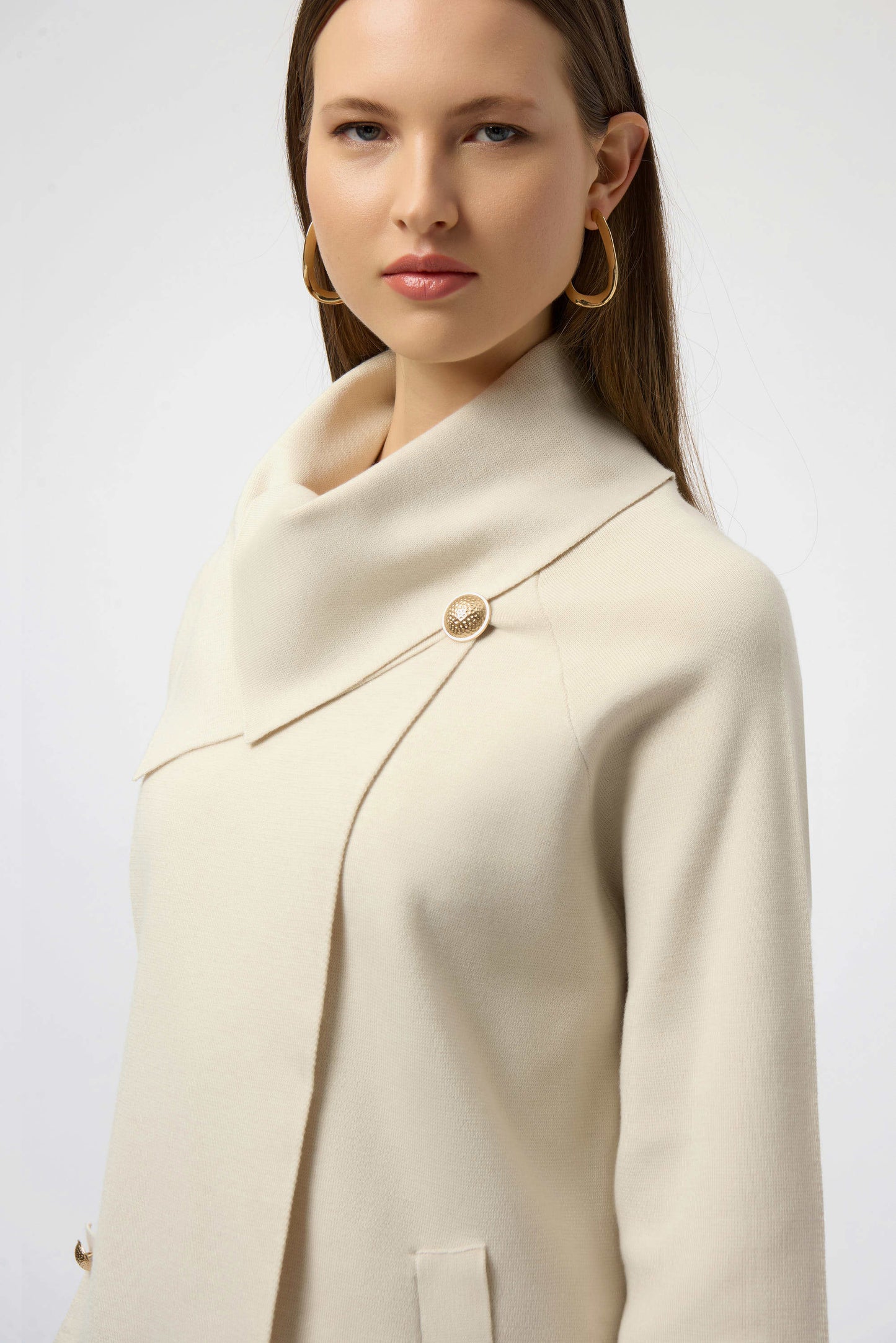 Sweater with Overlap Collar