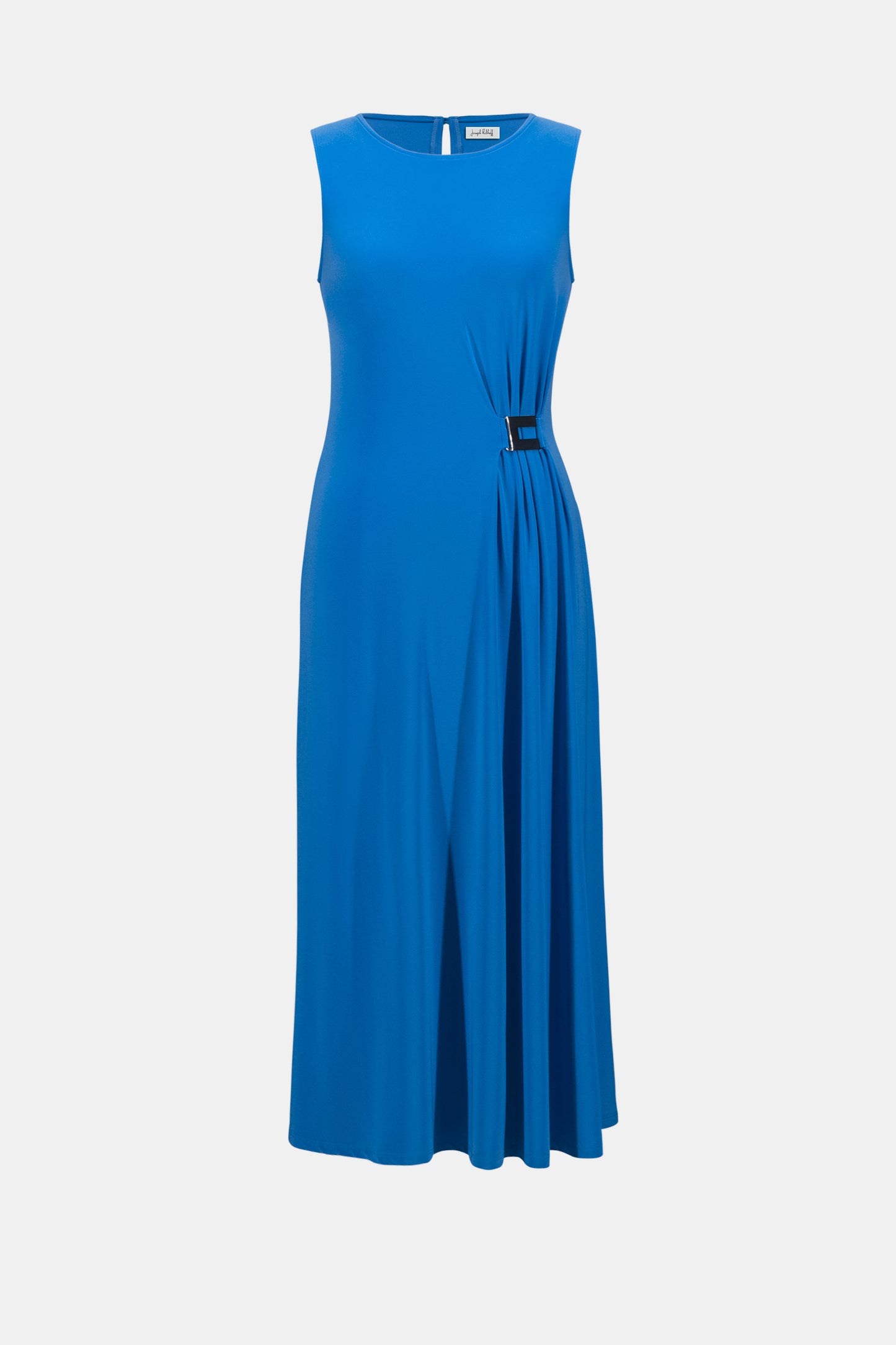 Silky Knit Trapeze Dress With Buckle Detail