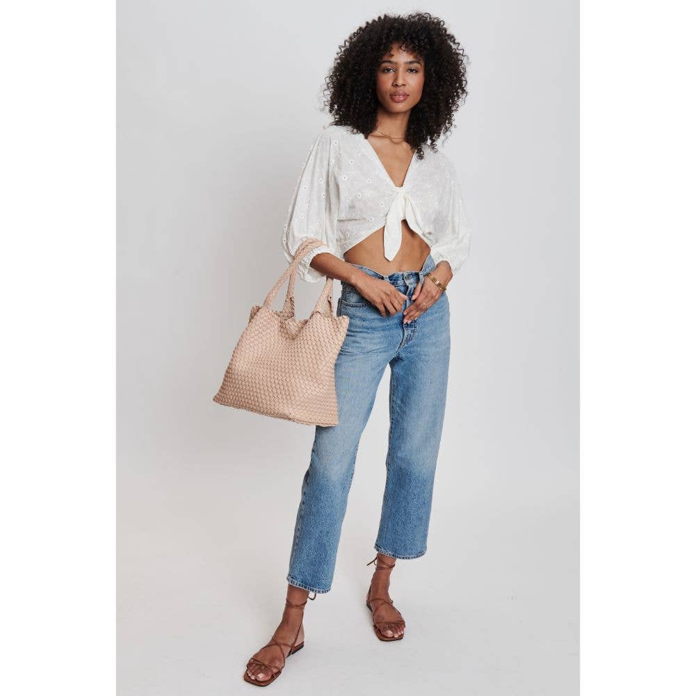 Solana Woven Vegan Leather Tote