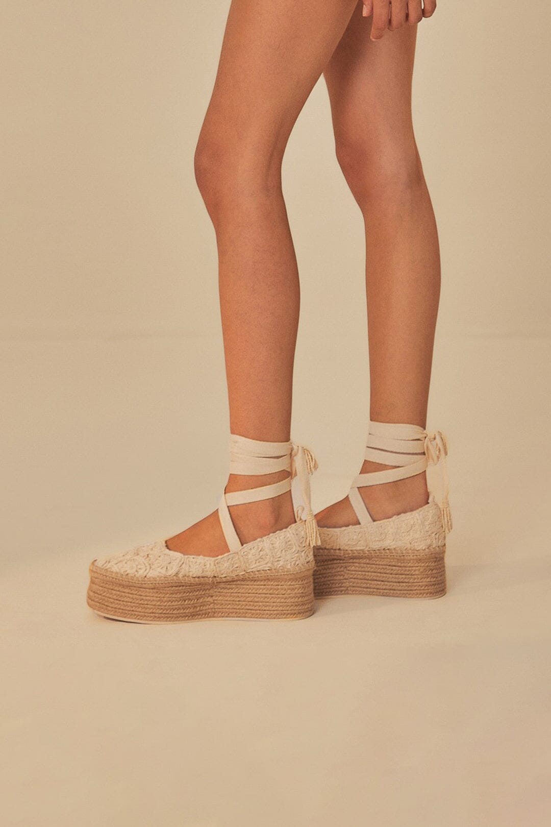 Natural Ballerina Flatform Sandal