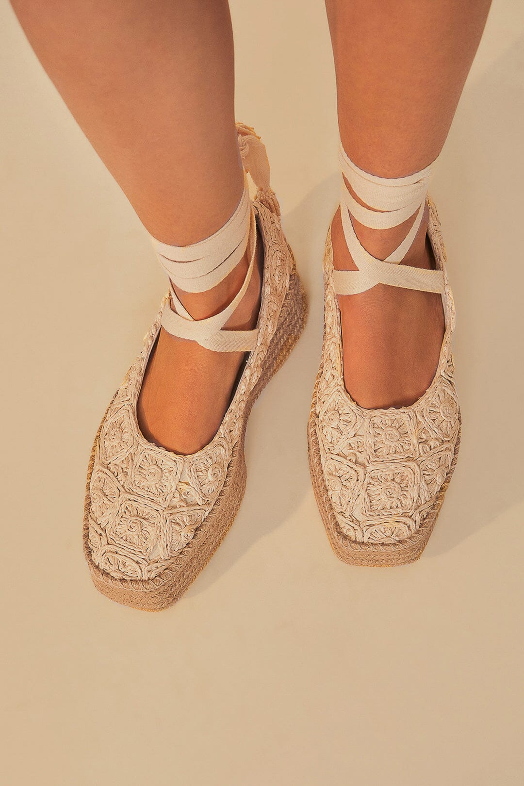 Natural Ballerina Flatform Sandal