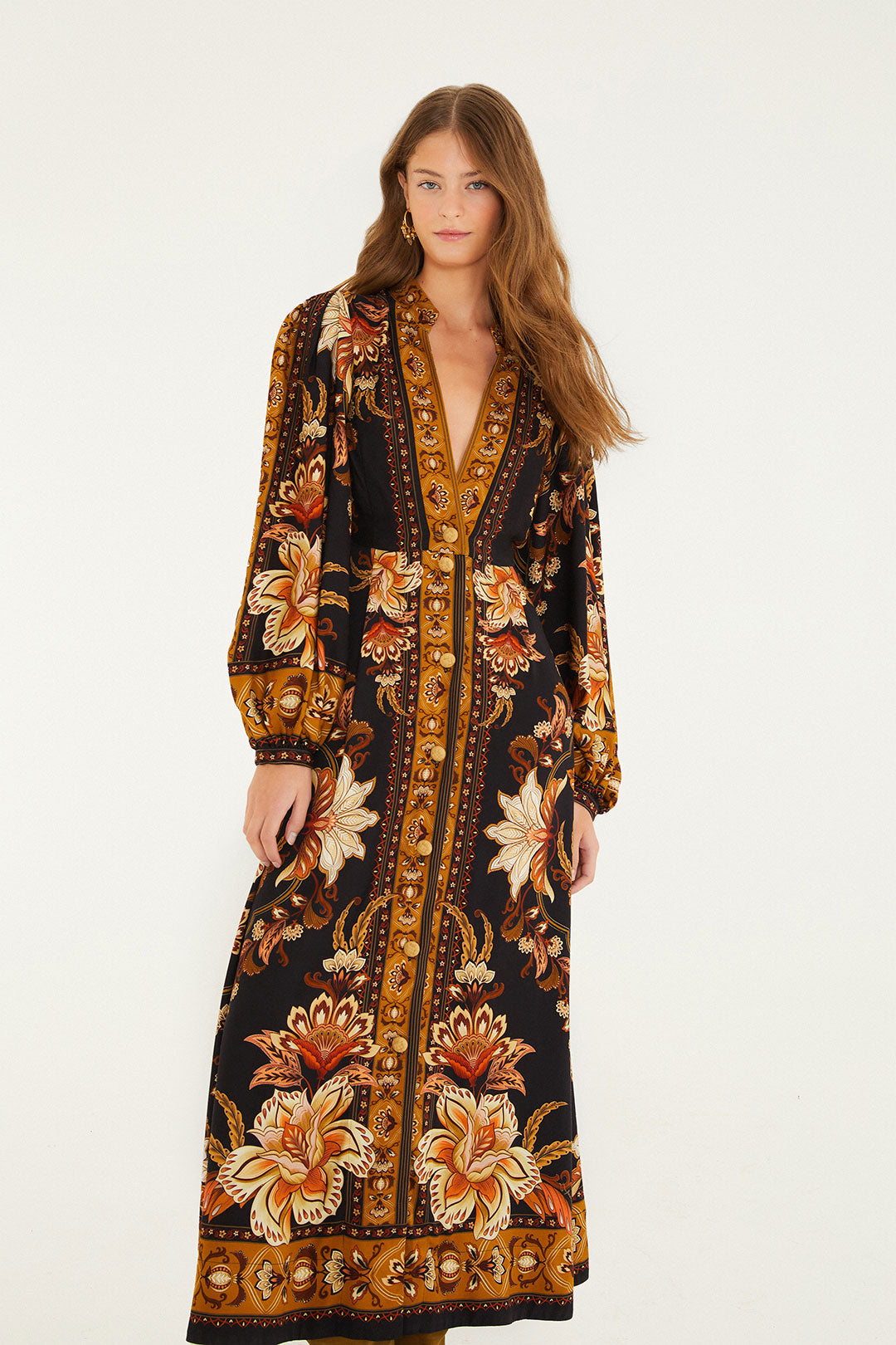 Majestic Garden Black Maxi Dress