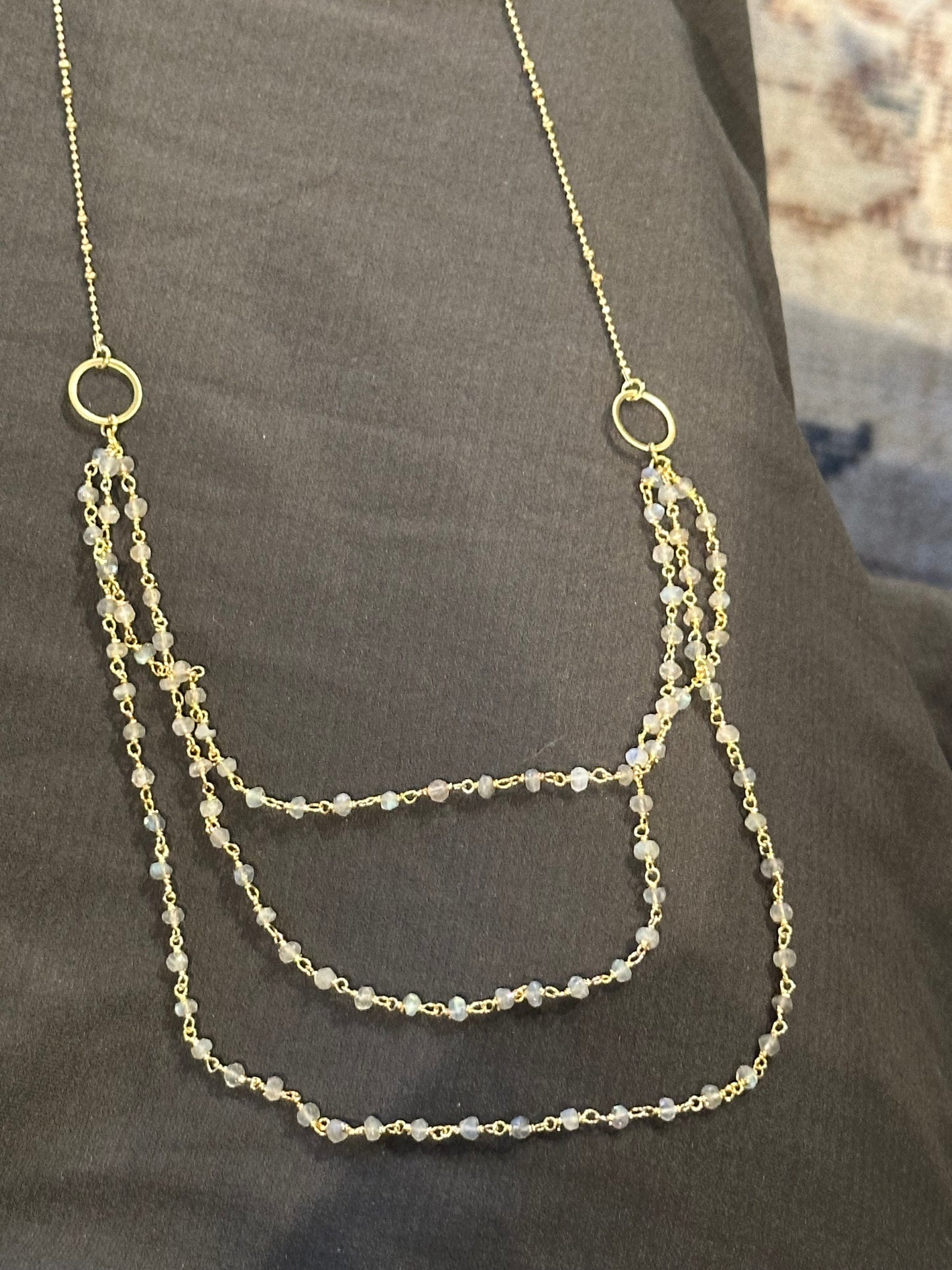Convertible Chandelier Necklace Laboradorite