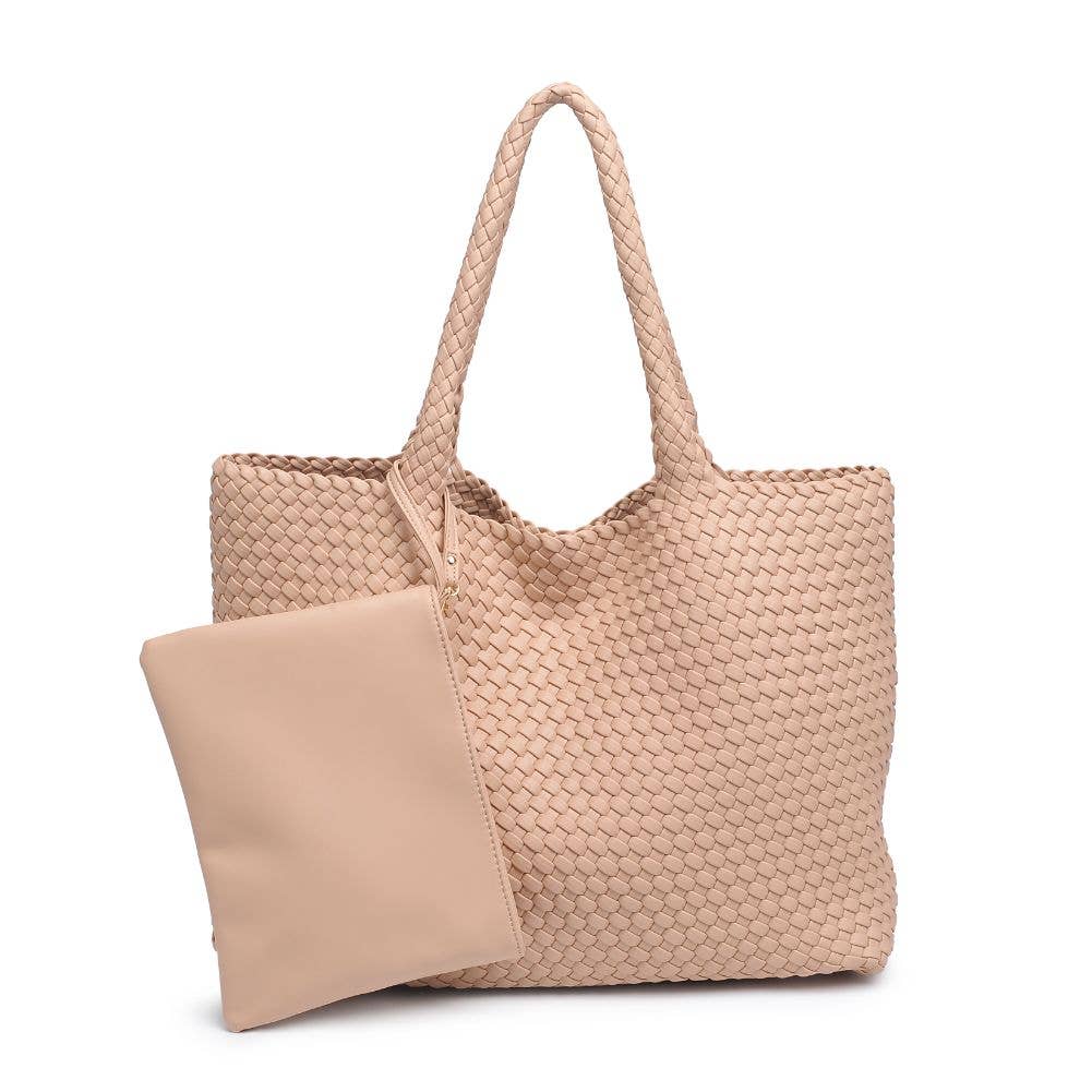 Solana Woven Vegan Leather Tote