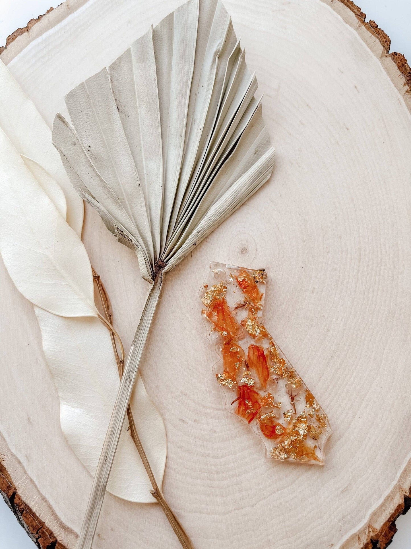 Resin Wildflower California Keychain