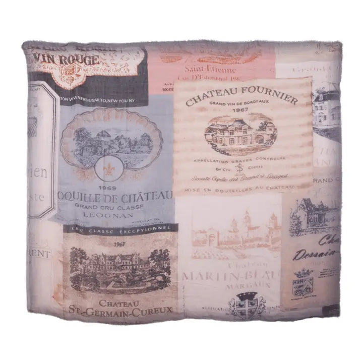 French Wine Labels Scarf