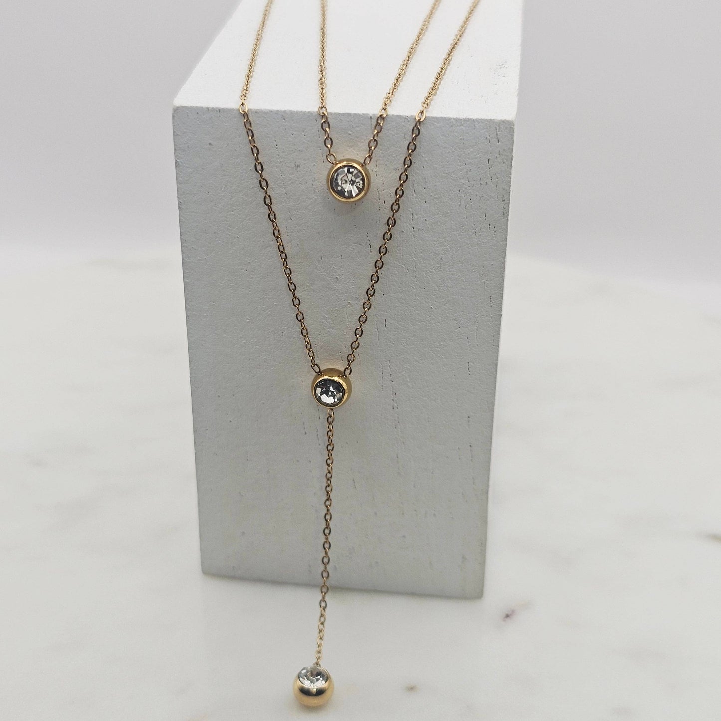 Double Layer CZ Circles Necklace