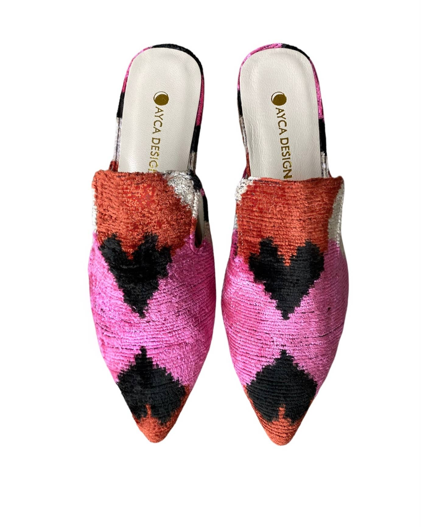 Silk Velvet Ikat Point Toe Slide
