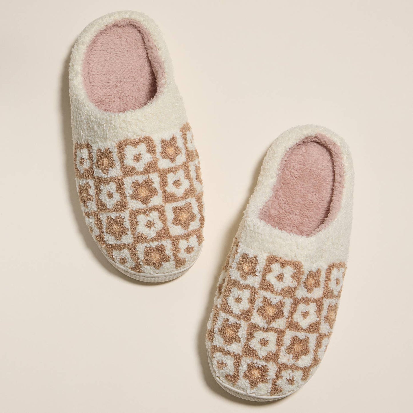 Flower Color Block Home Slippers
