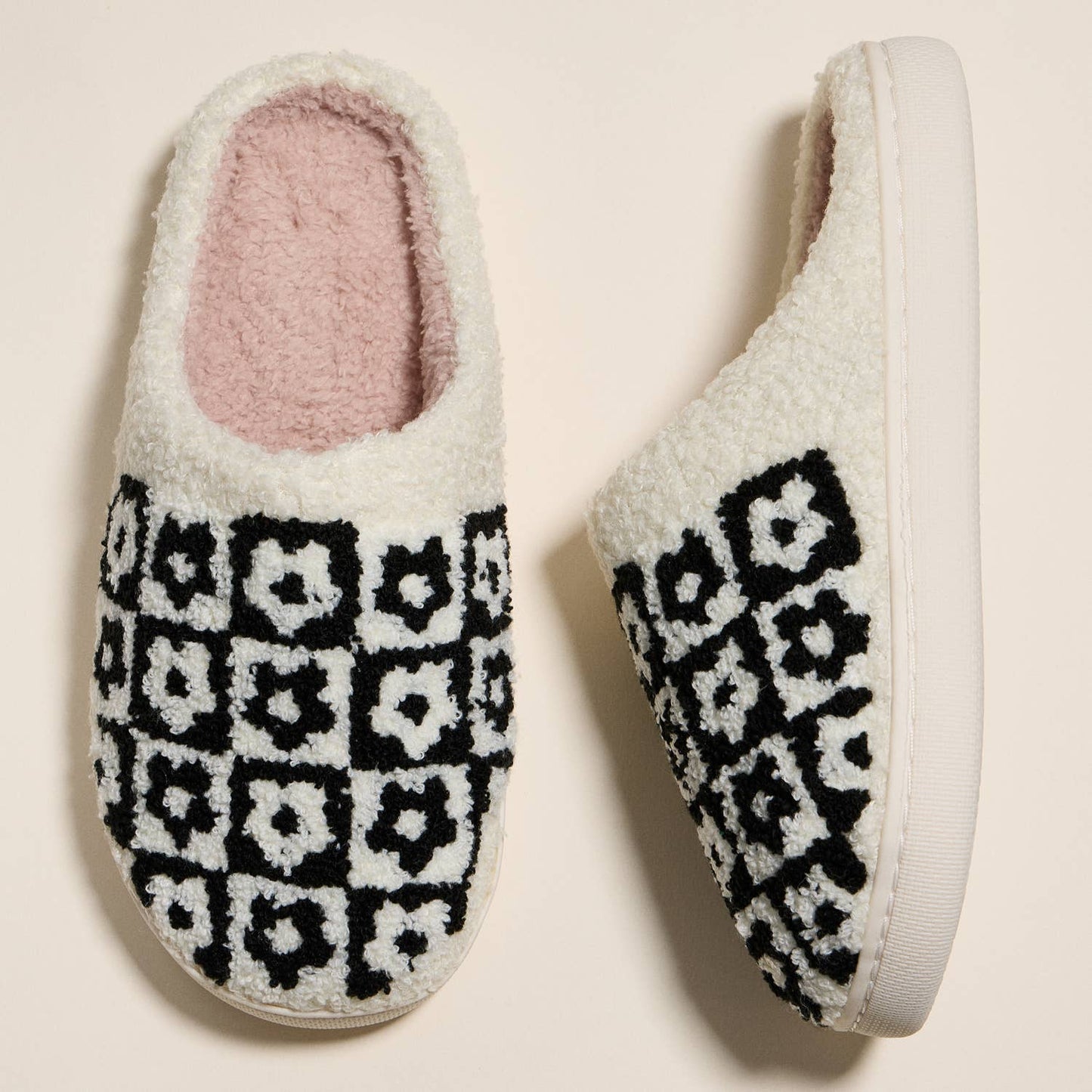 Flower Color Block Home Slippers