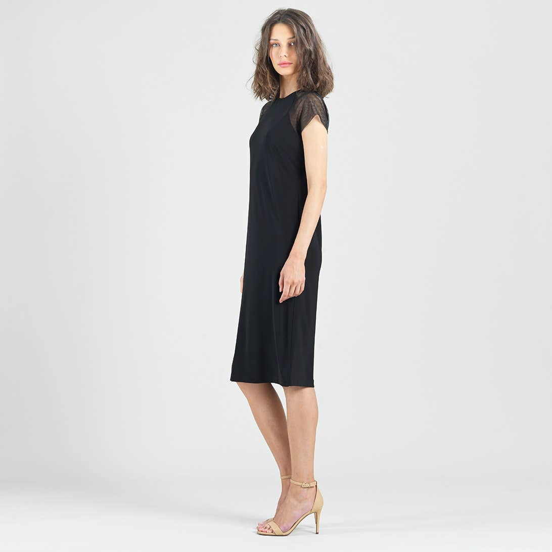 Mia Mesh Cap Sleeve Dress