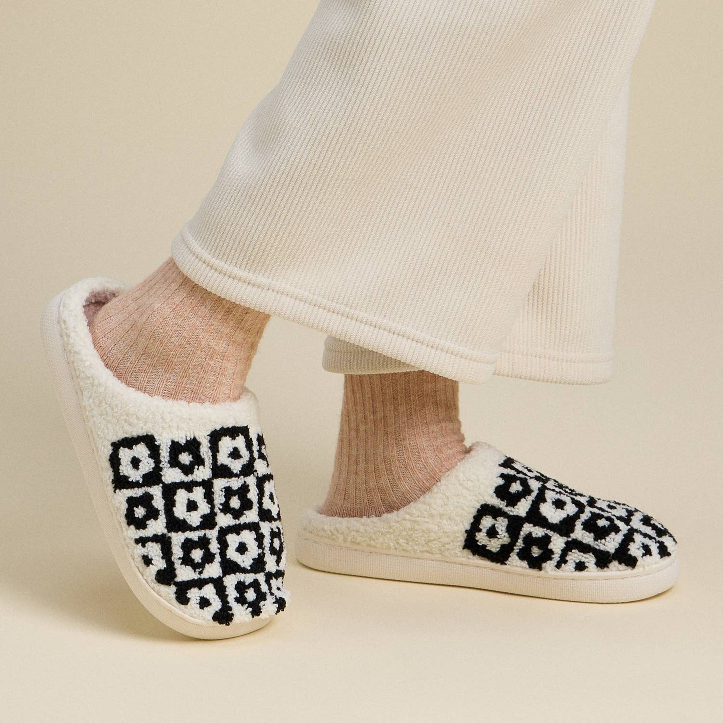 Flower Color Block Home Slippers