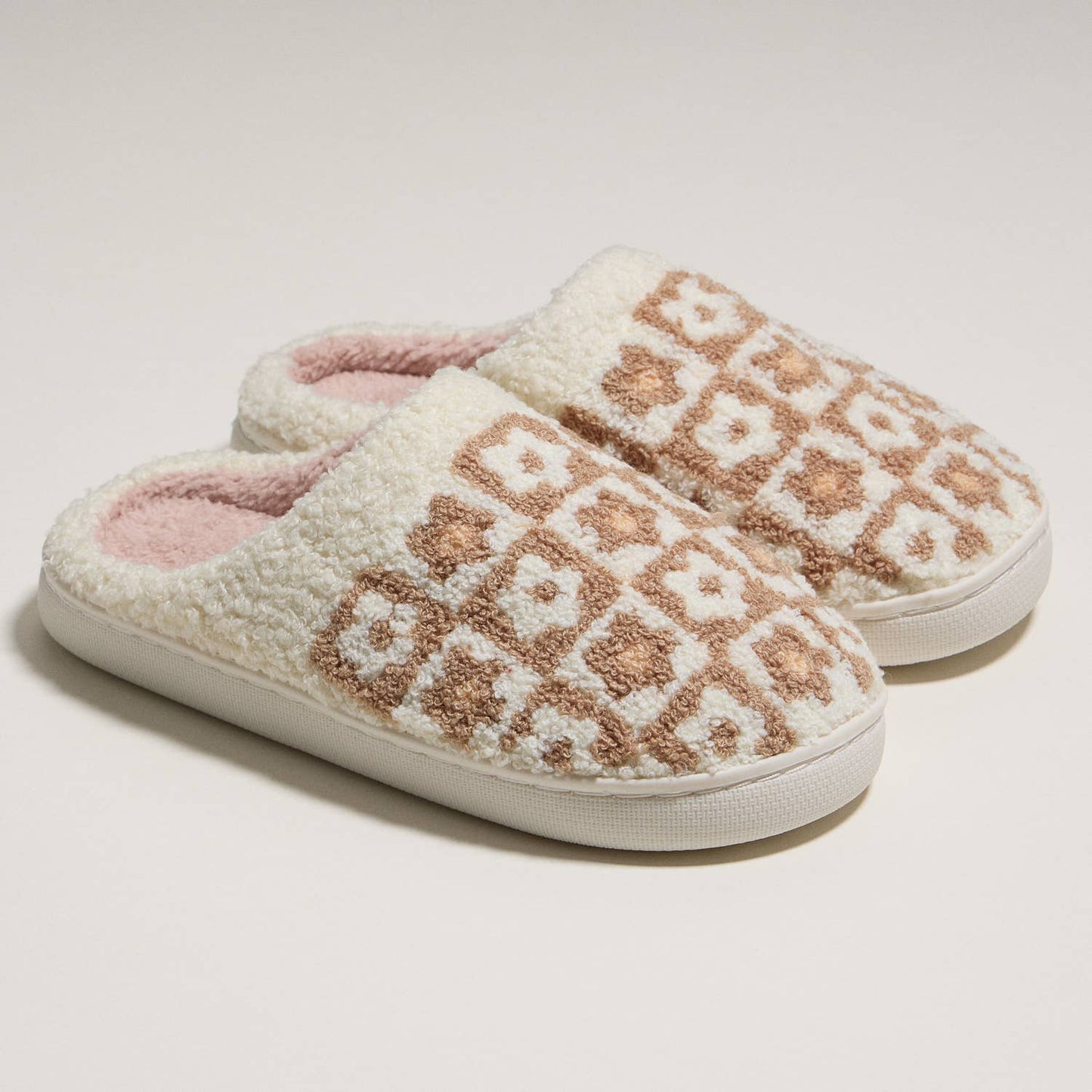 Flower Color Block Home Slippers