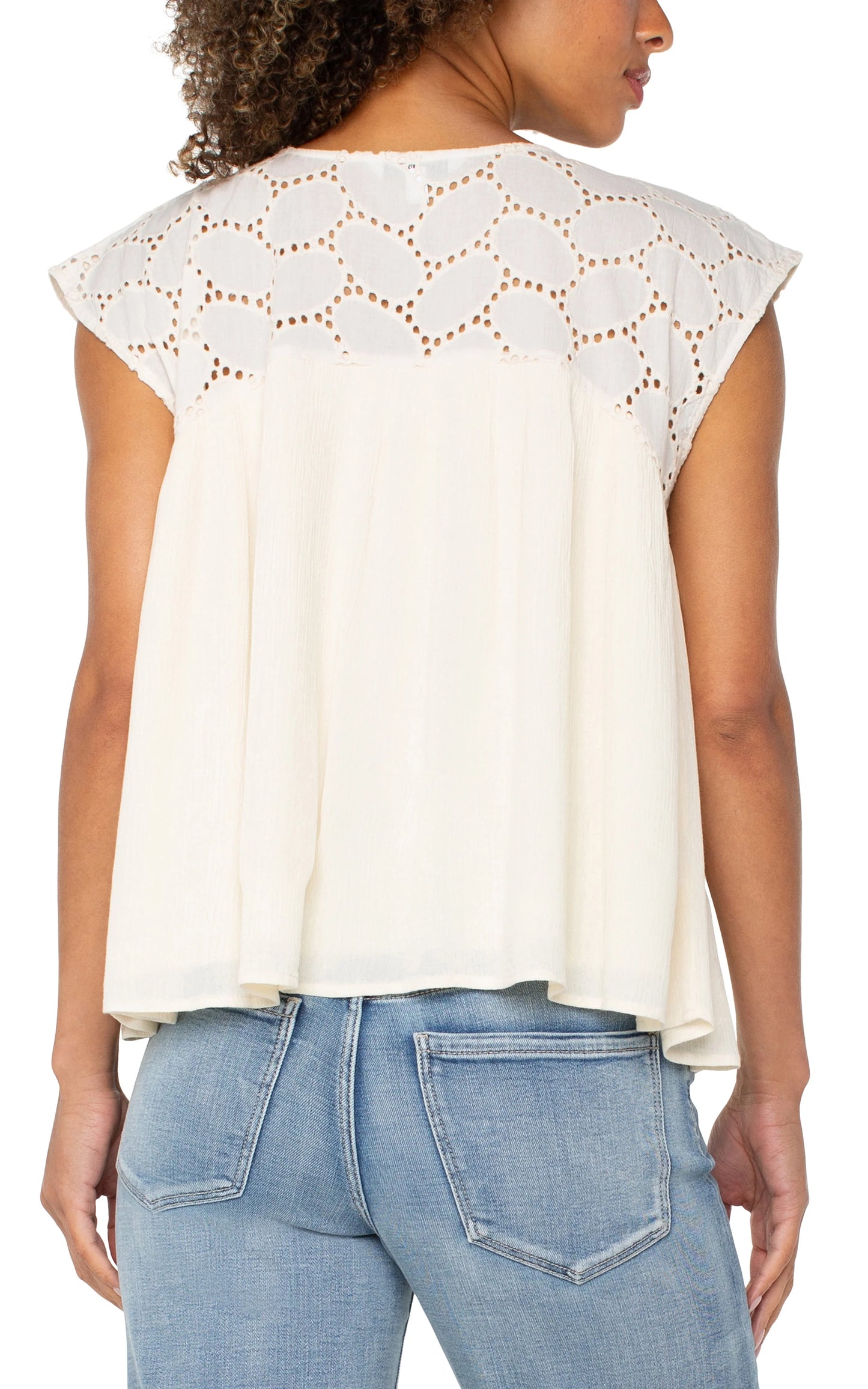 Short Sleeve Dolman Blouse W/ Embroidery