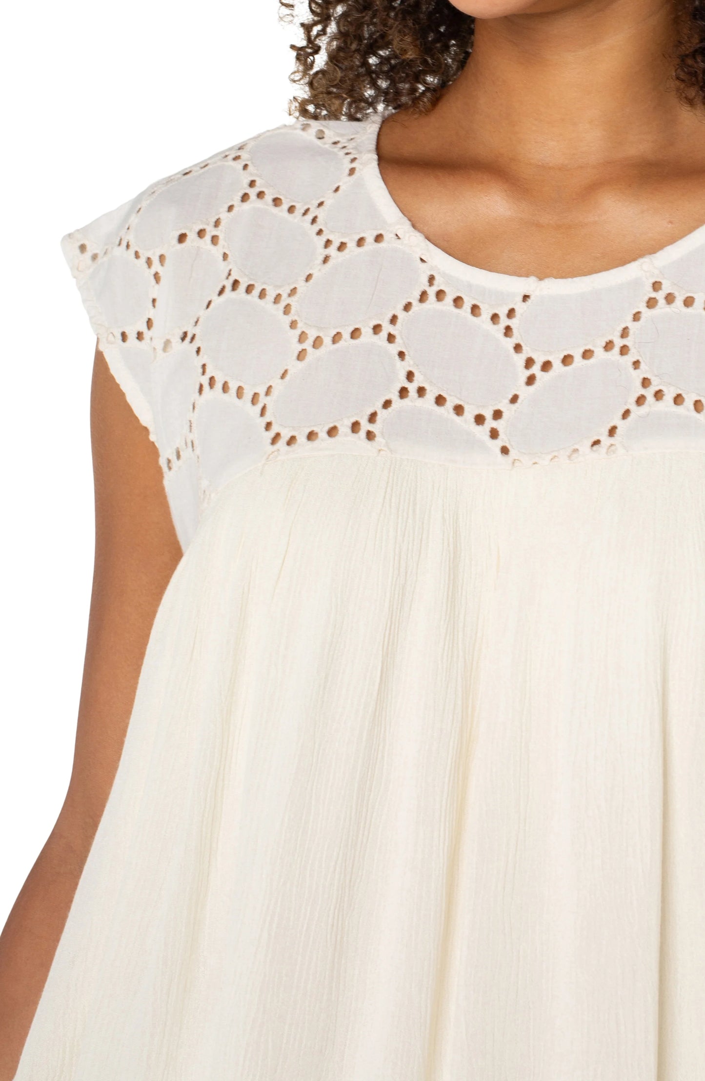 Short Sleeve Dolman Blouse W/ Embroidery