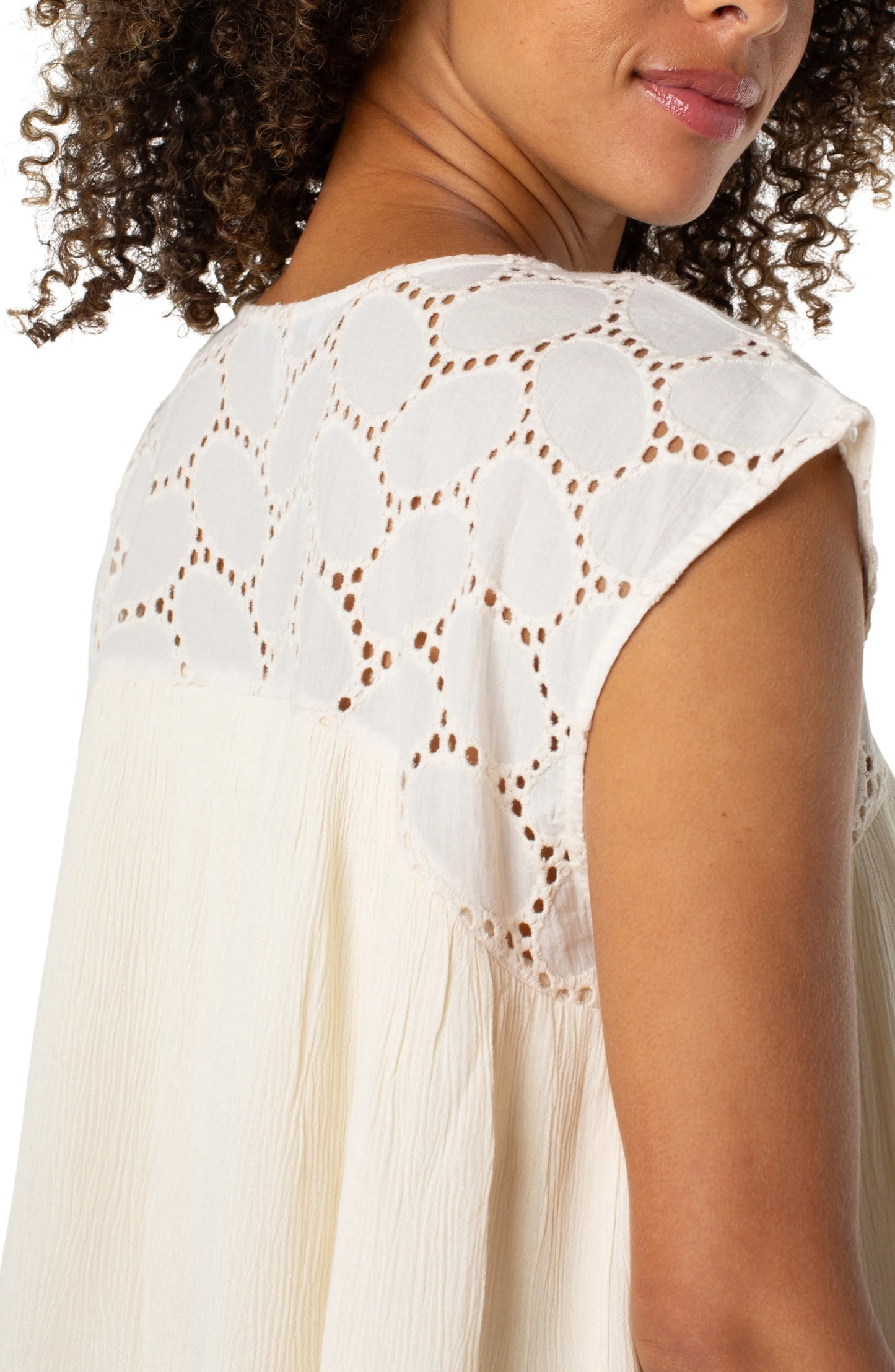 Short Sleeve Dolman Blouse W/ Embroidery