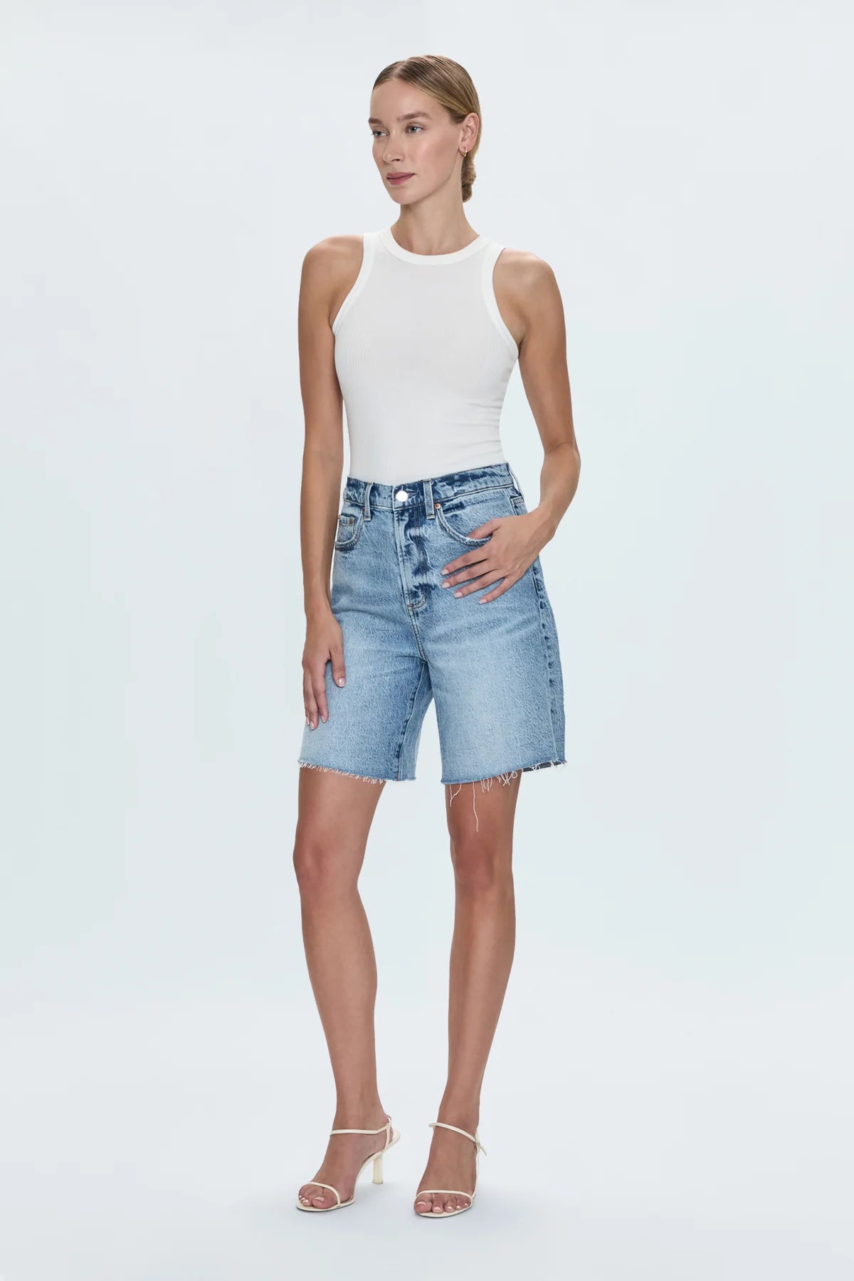 Kaylee High Rise Pinched Loose Straight Shorts