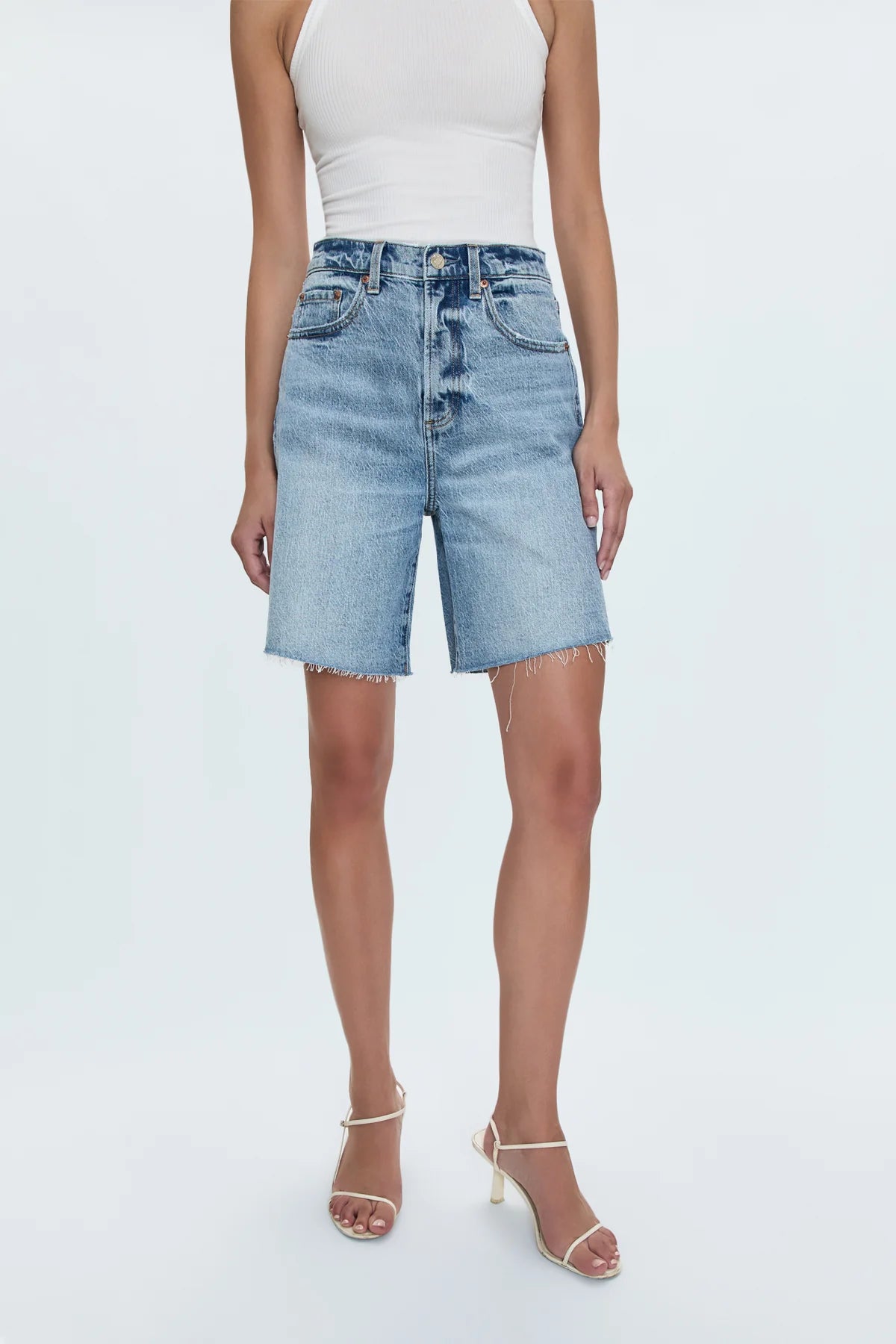 Kaylee High Rise Pinched Loose Straight Shorts