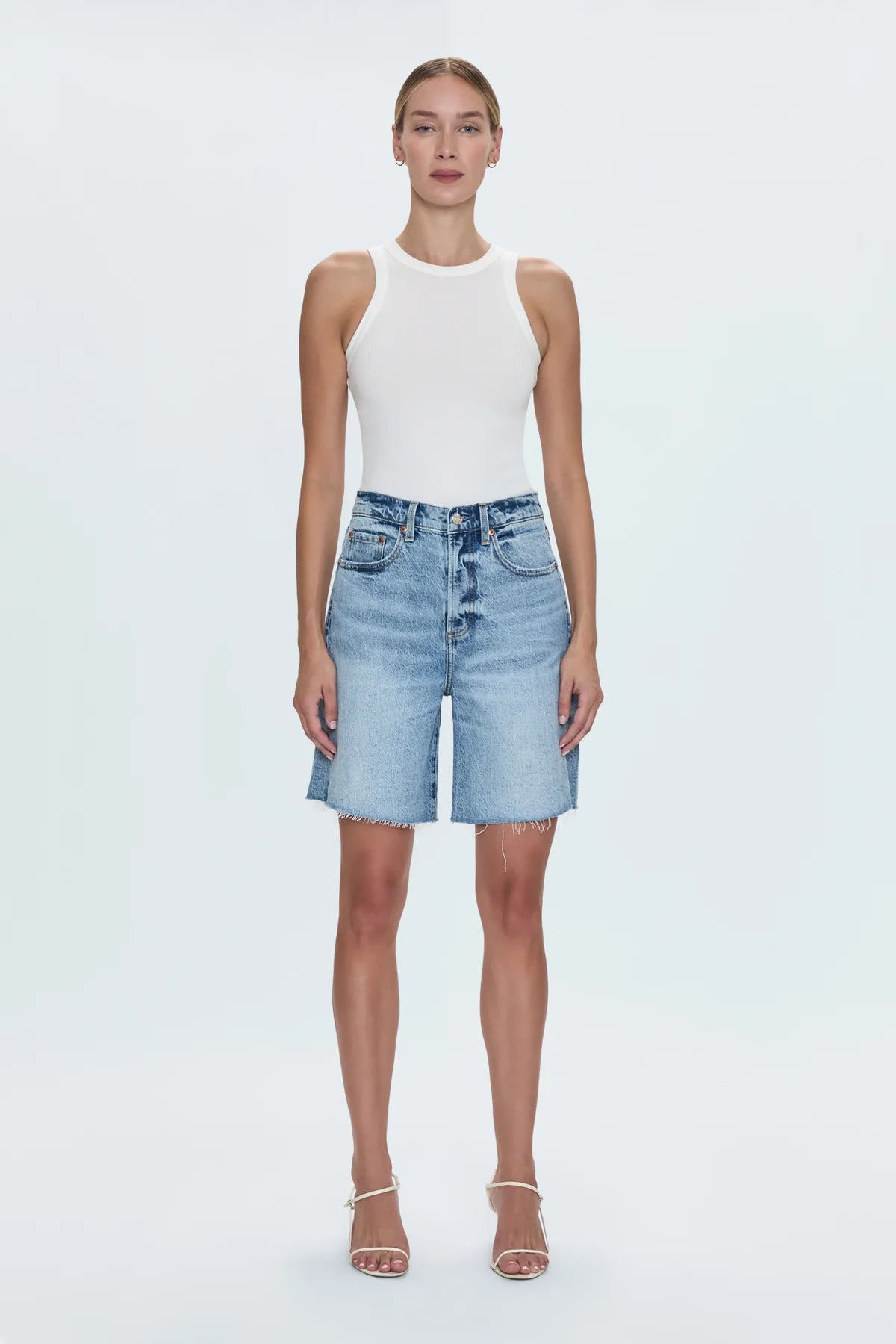 Kaylee High Rise Pinched Loose Straight Shorts