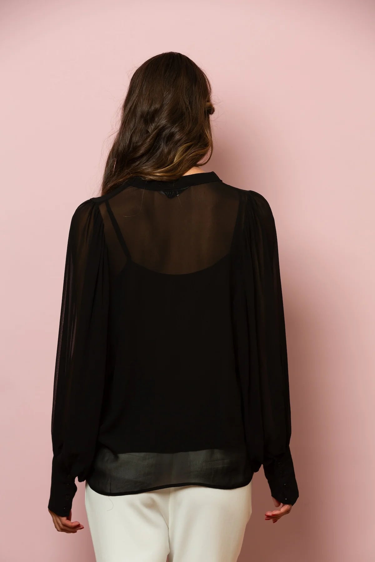 Laura Chiffon Button Down Blouse