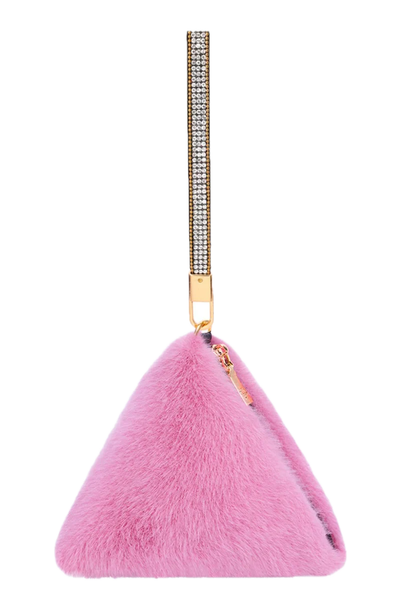 Pyramid Faux Fur Bag