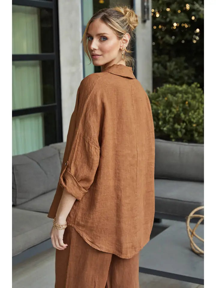 Linen Long Sleeve Button Down Shirt