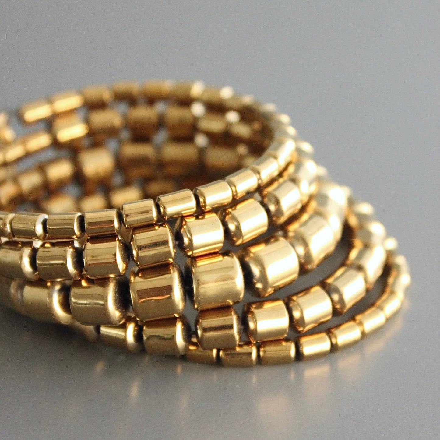 CHRB13 Gold plated hematite wrap bracelet