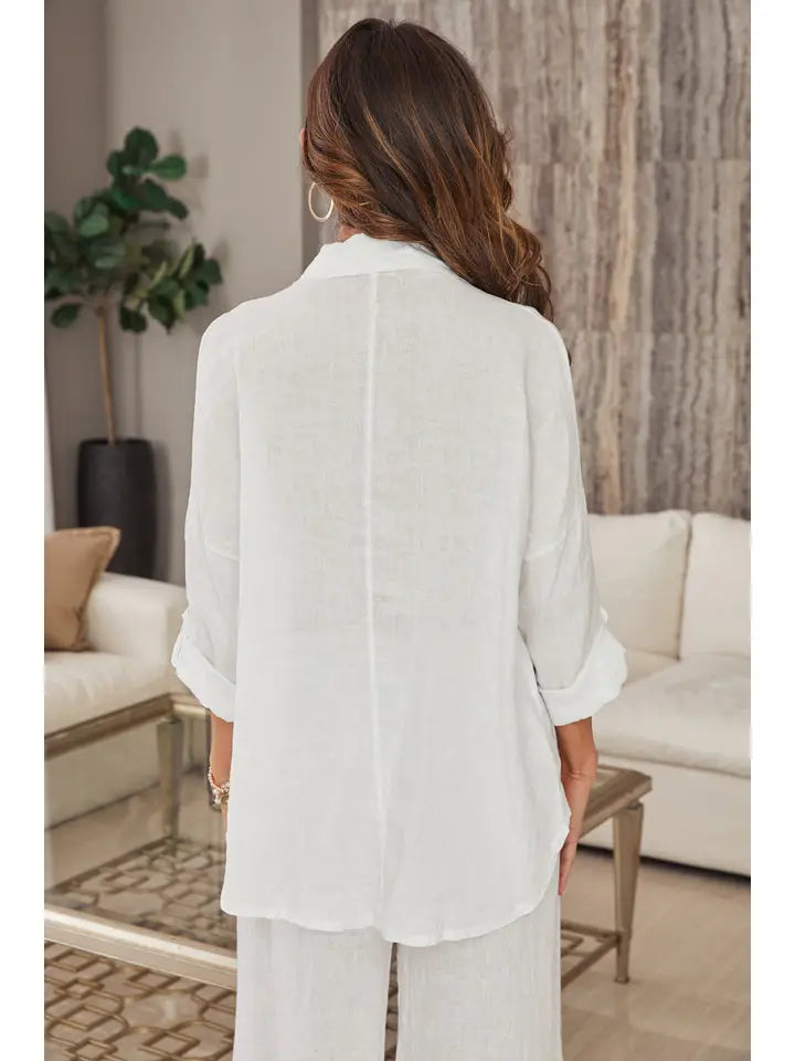 Linen Long Sleeve Button Down Shirt