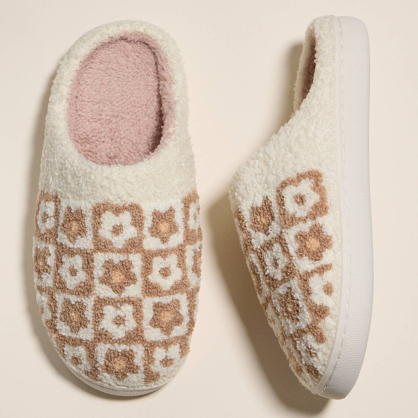 Flower Color Block Home Slippers