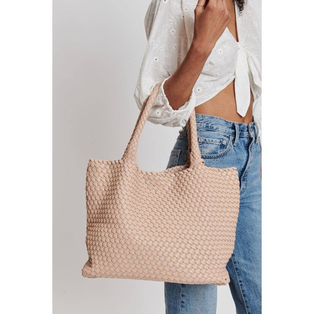 Solana Woven Vegan Leather Tote