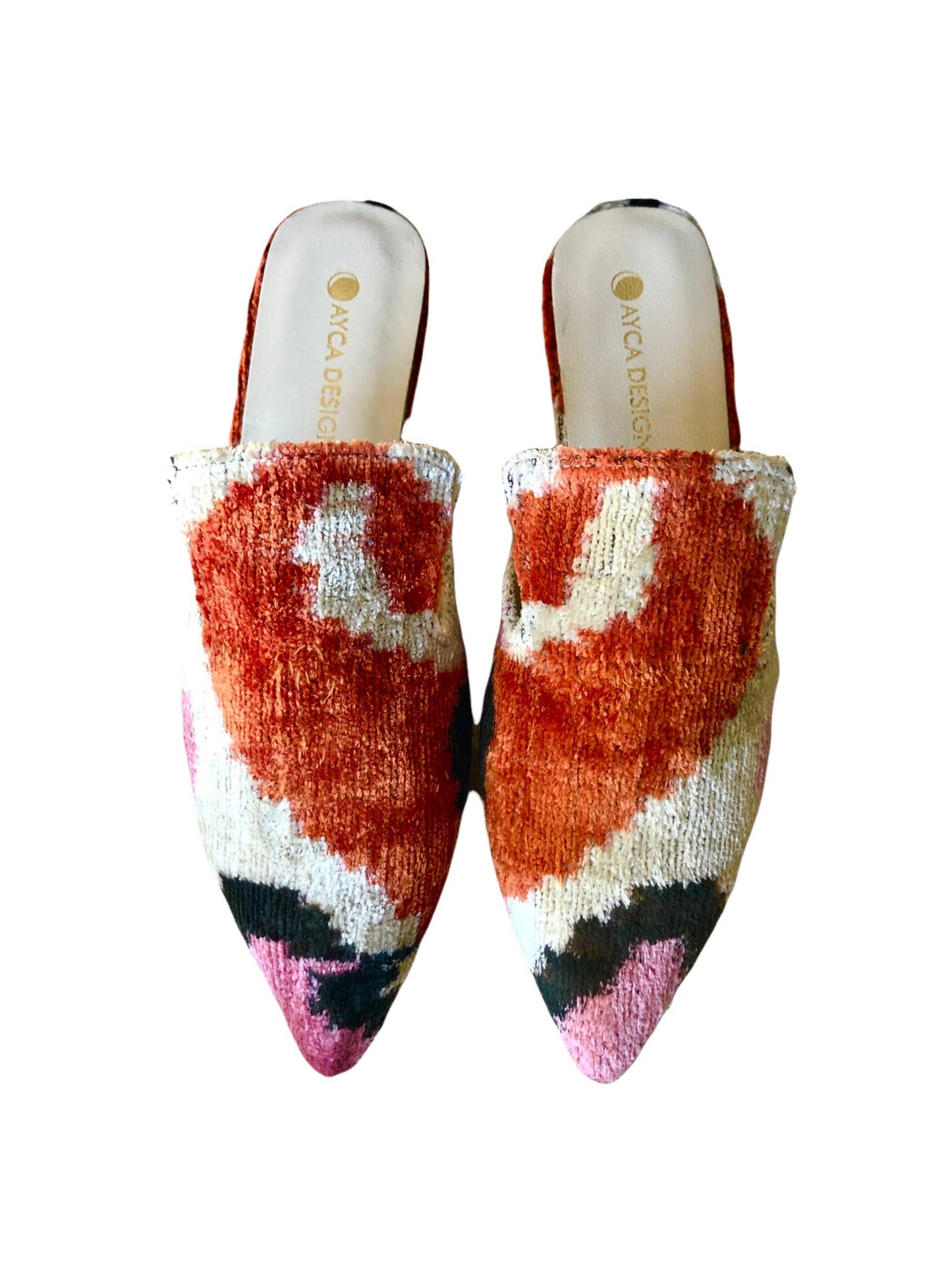 Silk Velvet Ikat Point Toe Slide