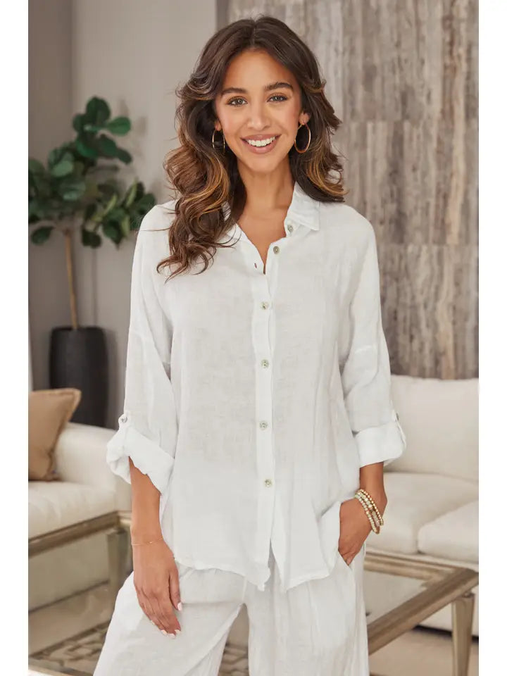 Linen Long Sleeve Button Down Shirt