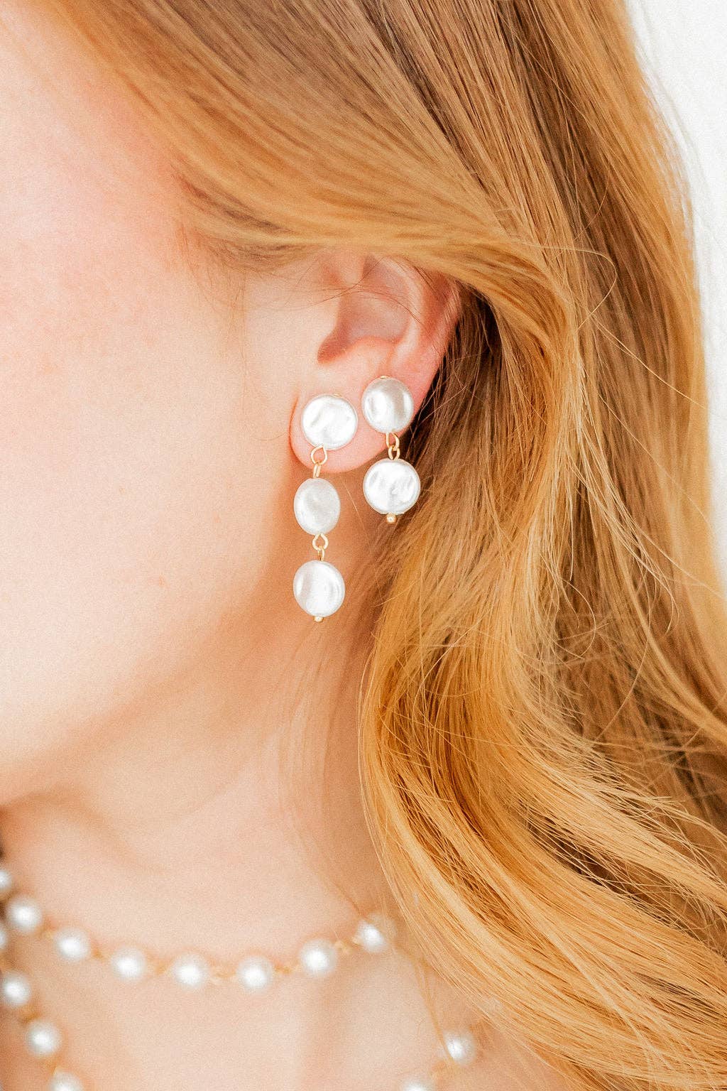 Libby - 3 Pearl - Earrings