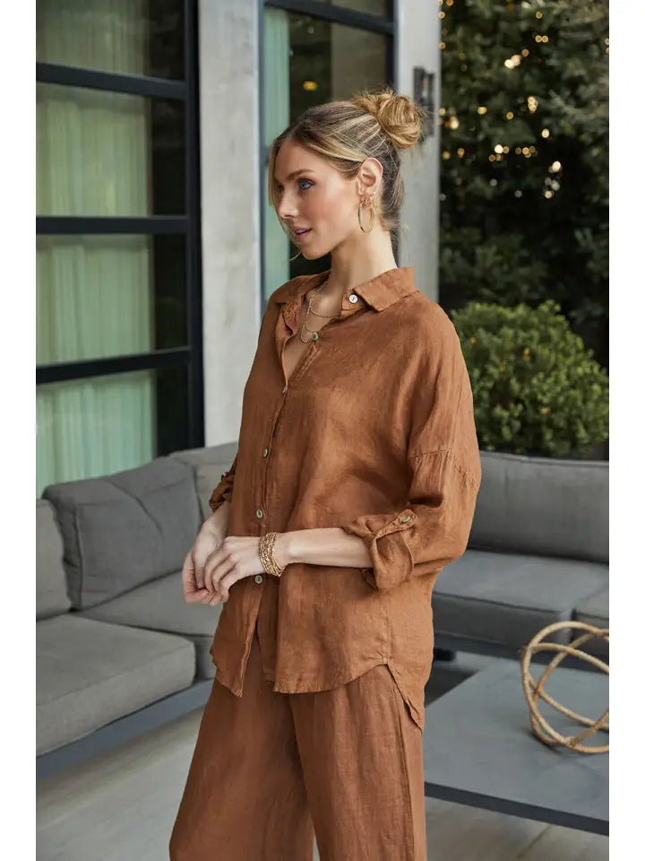Linen Long Sleeve Button Down Shirt
