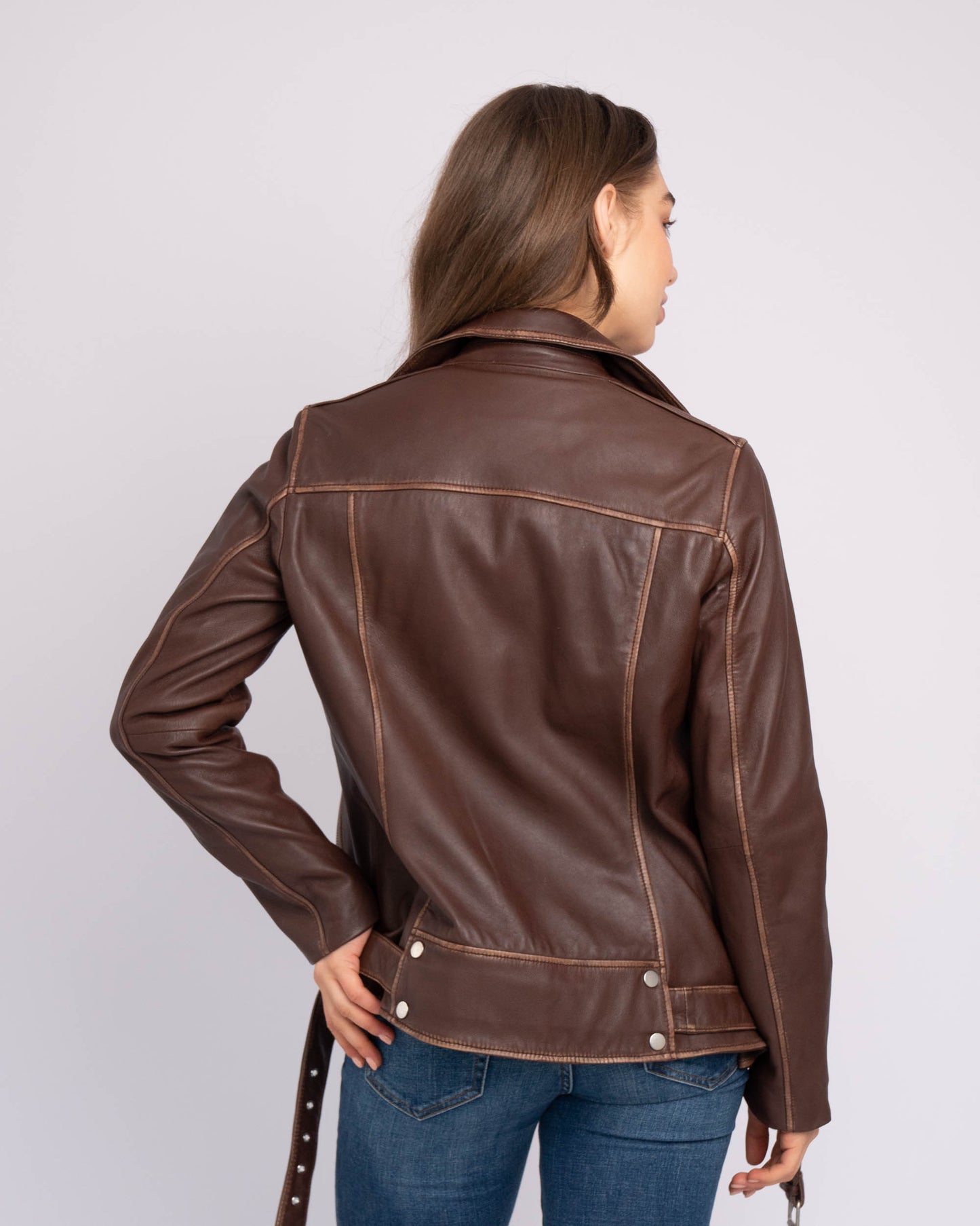 Oversized Leather Biker Jacket