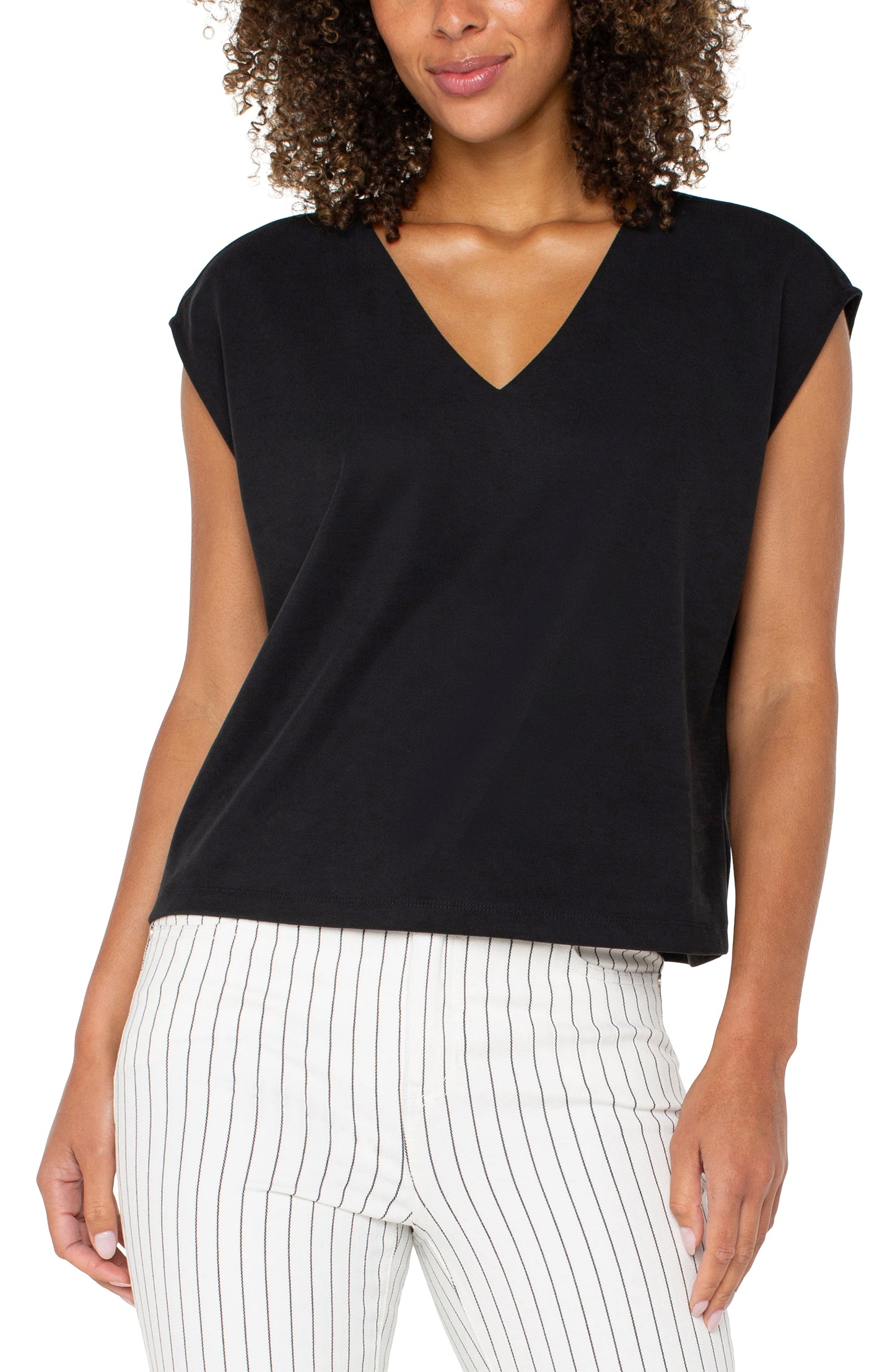 Dolman Sleeve V Neck Top