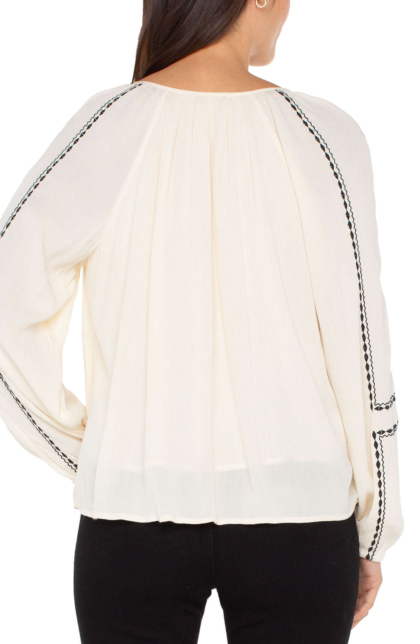 Long Sleeve Woven Raglan Blouse